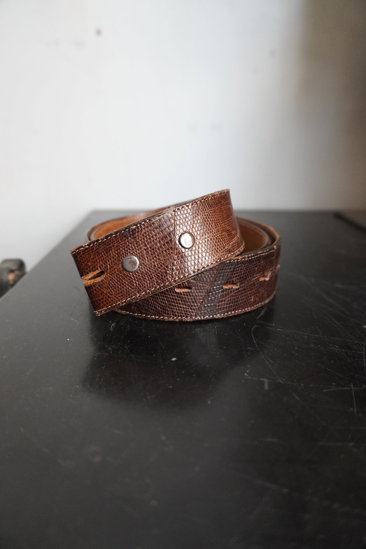 Brown Lizard Skin Belt Strap