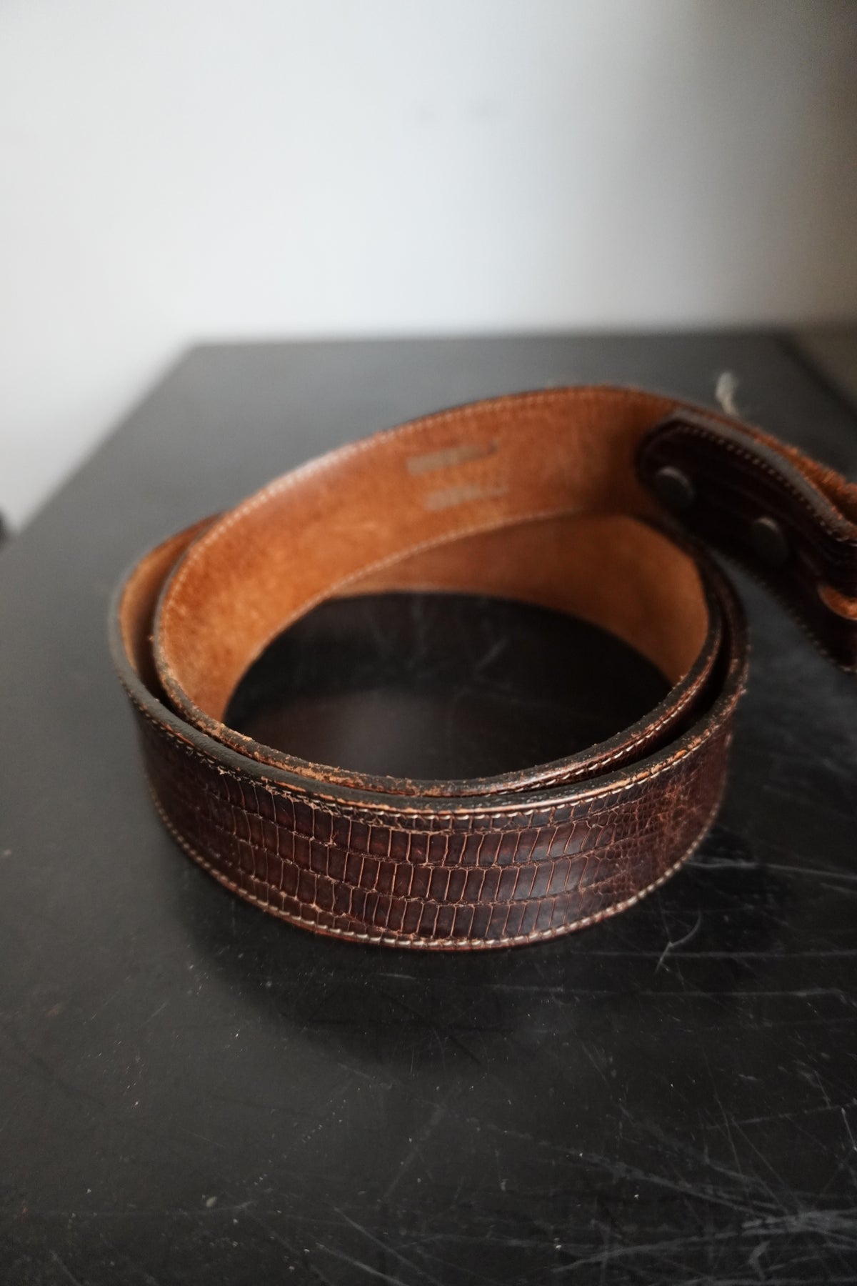 Brown Lizard Skin Belt Strap