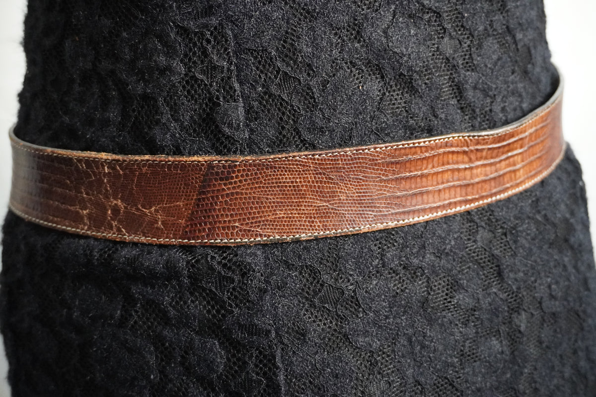 Brown Lizard Skin Belt Strap