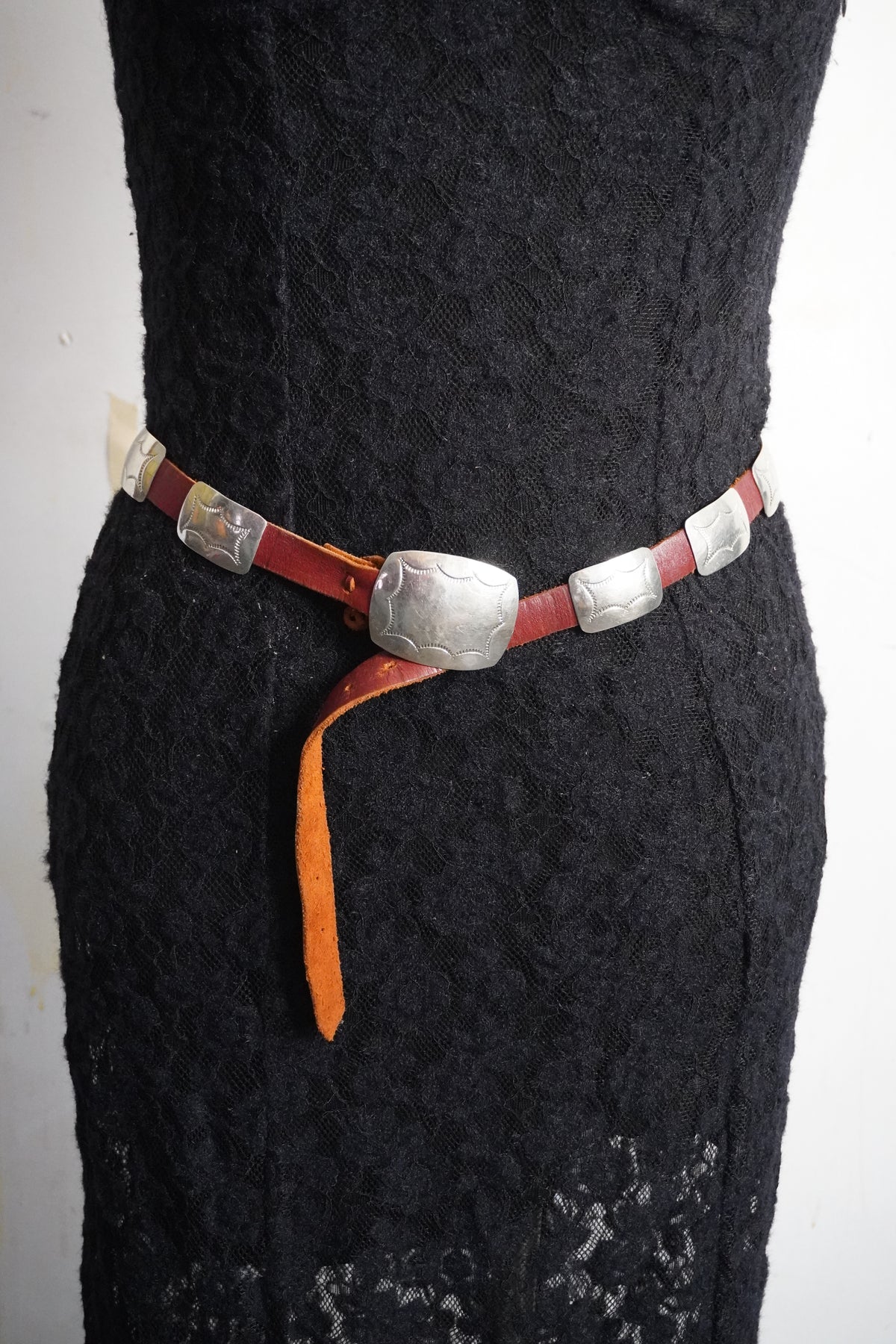 Small Rectangle Sterling Silver Concho Belt