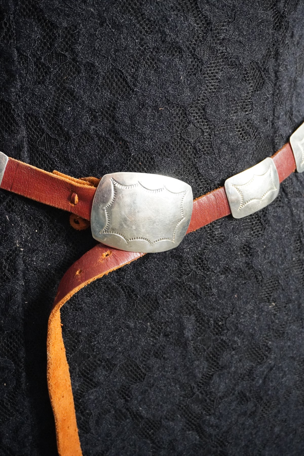 Small Rectangle Sterling Silver Concho Belt