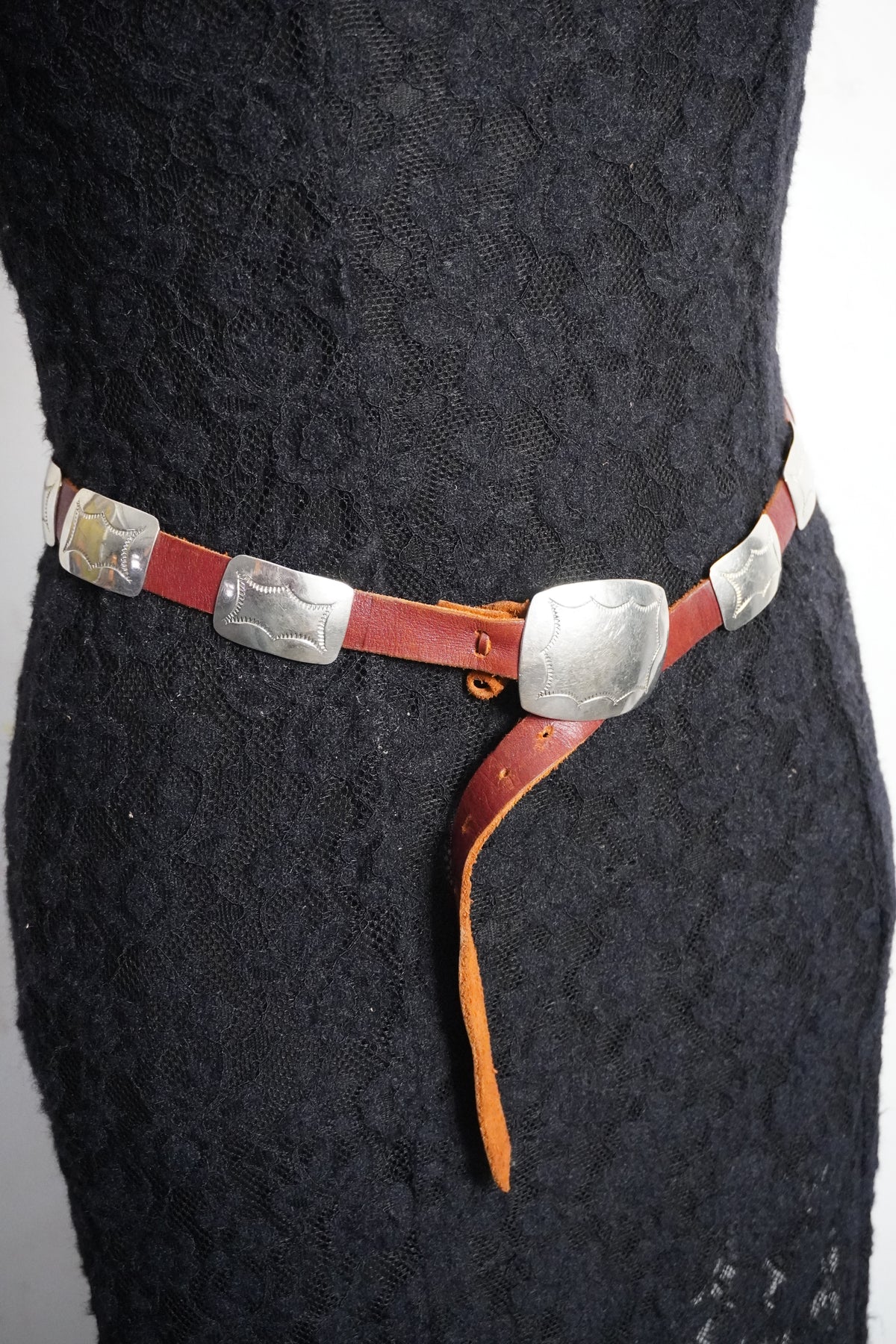 Small Rectangle Sterling Silver Concho Belt
