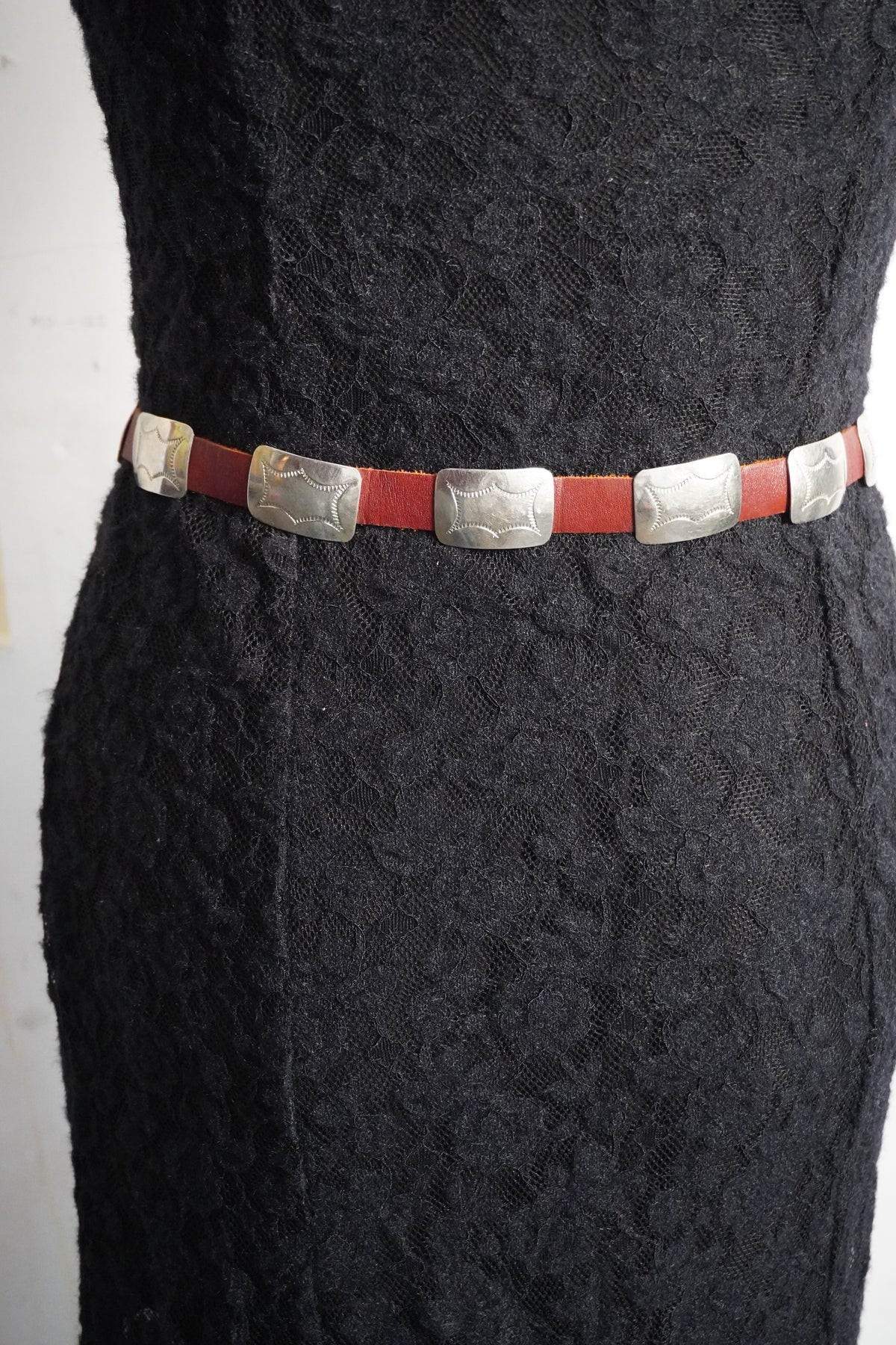 Small Rectangle Sterling Silver Concho Belt