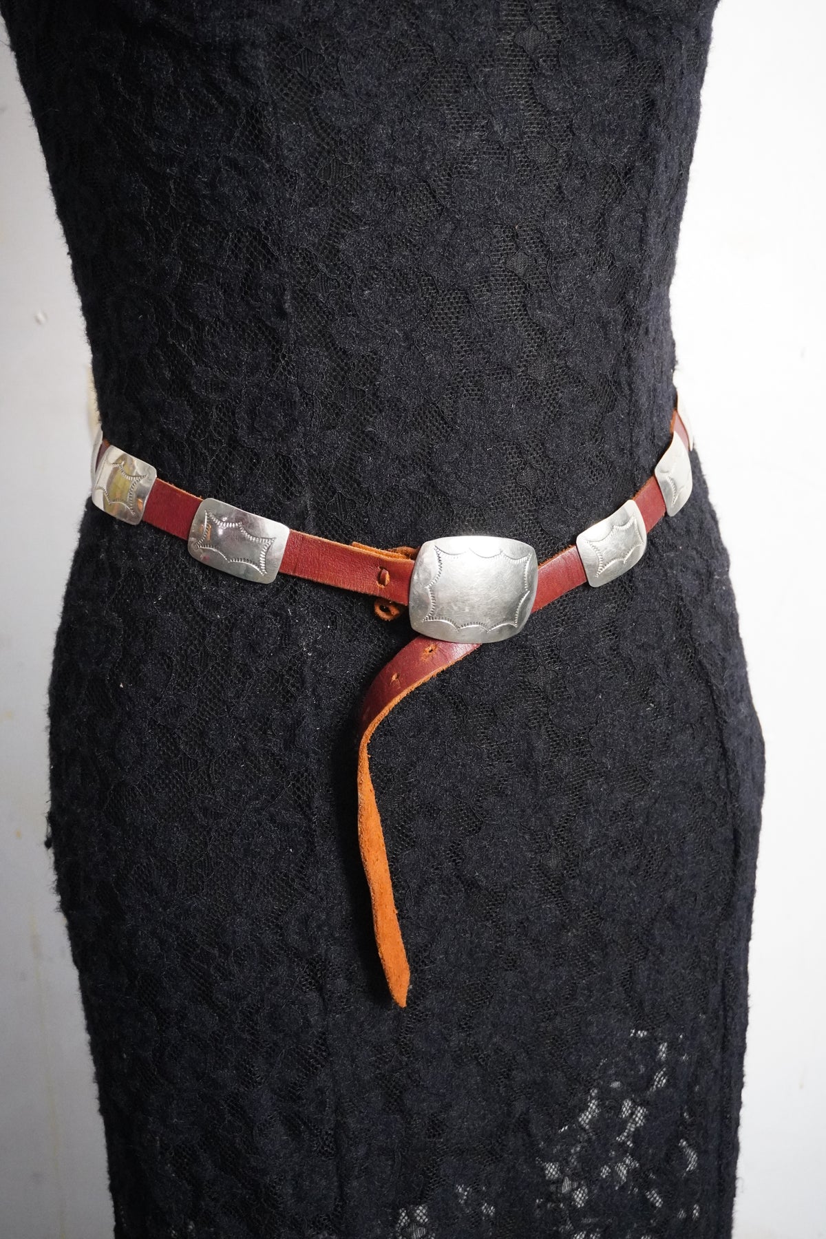 Small Rectangle Sterling Silver Concho Belt
