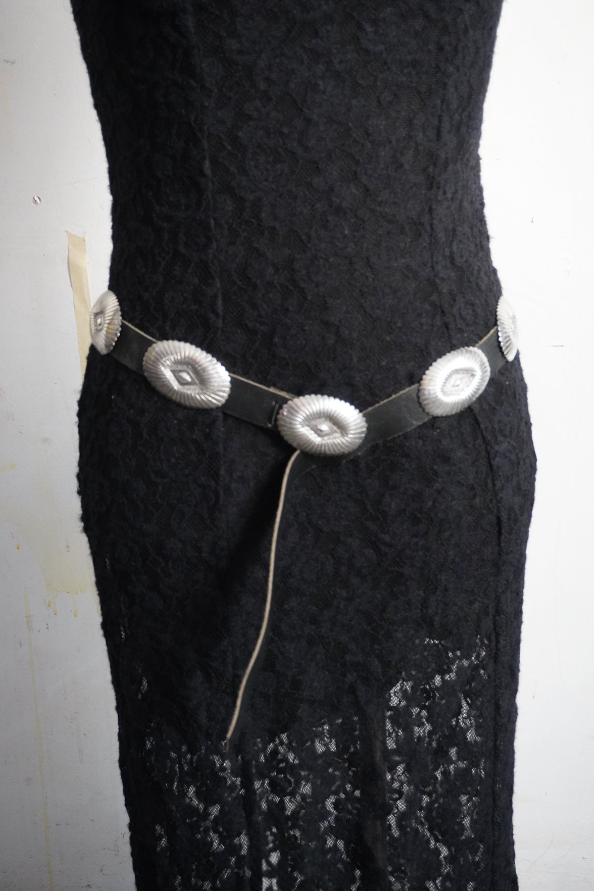 Jenny Blackgoat Signed Sterling Silver Stamped Concho Belt