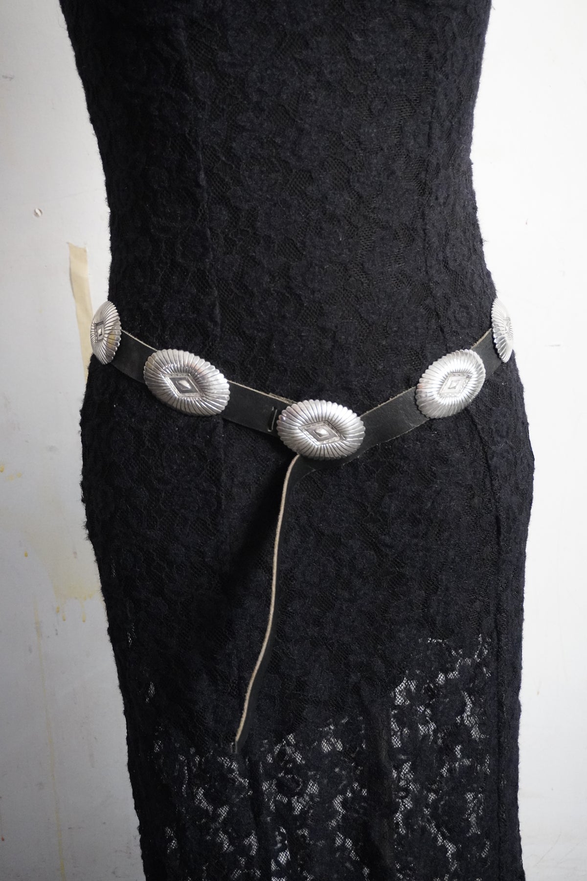 Jenny Blackgoat Signed Sterling Silver Stamped Concho Belt