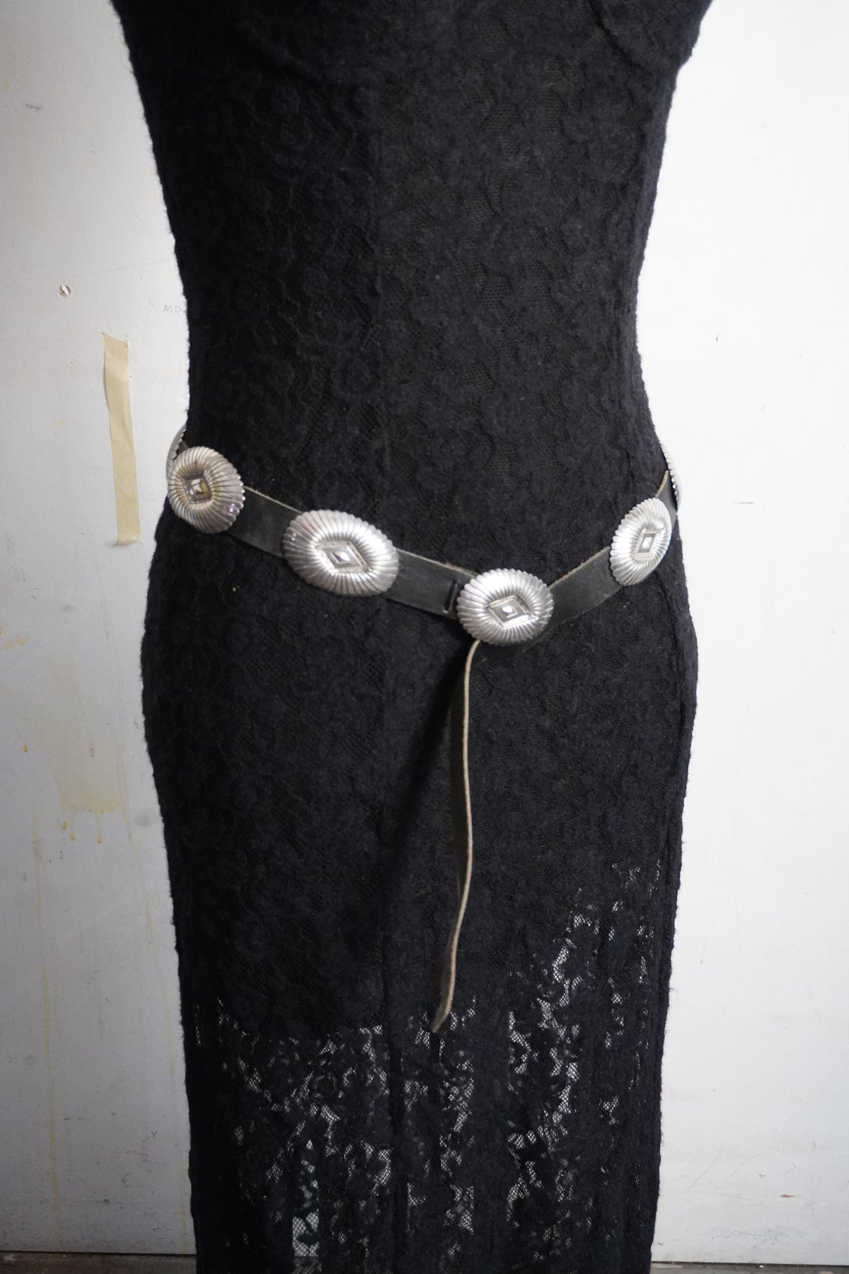 Jenny Blackgoat Signed Sterling Silver Stamped Concho Belt