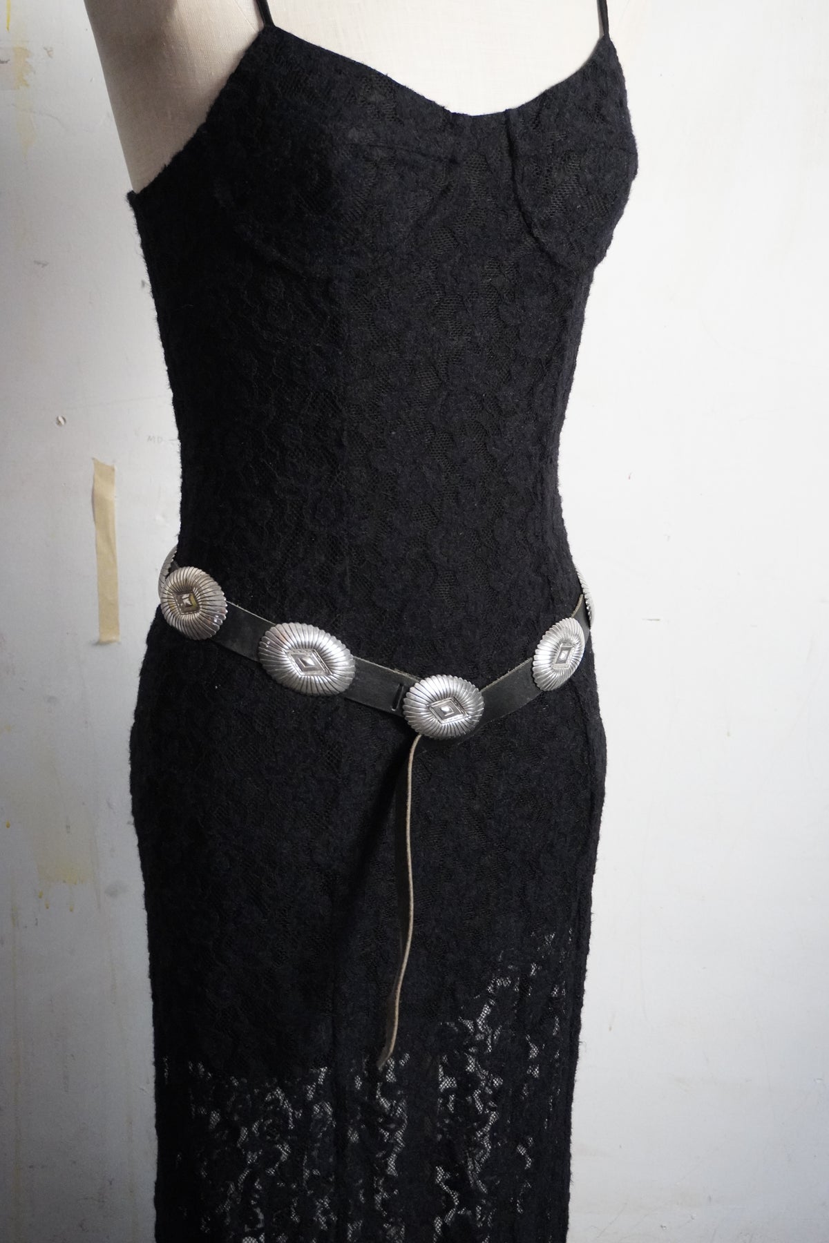 Jenny Blackgoat Signed Sterling Silver Stamped Concho Belt