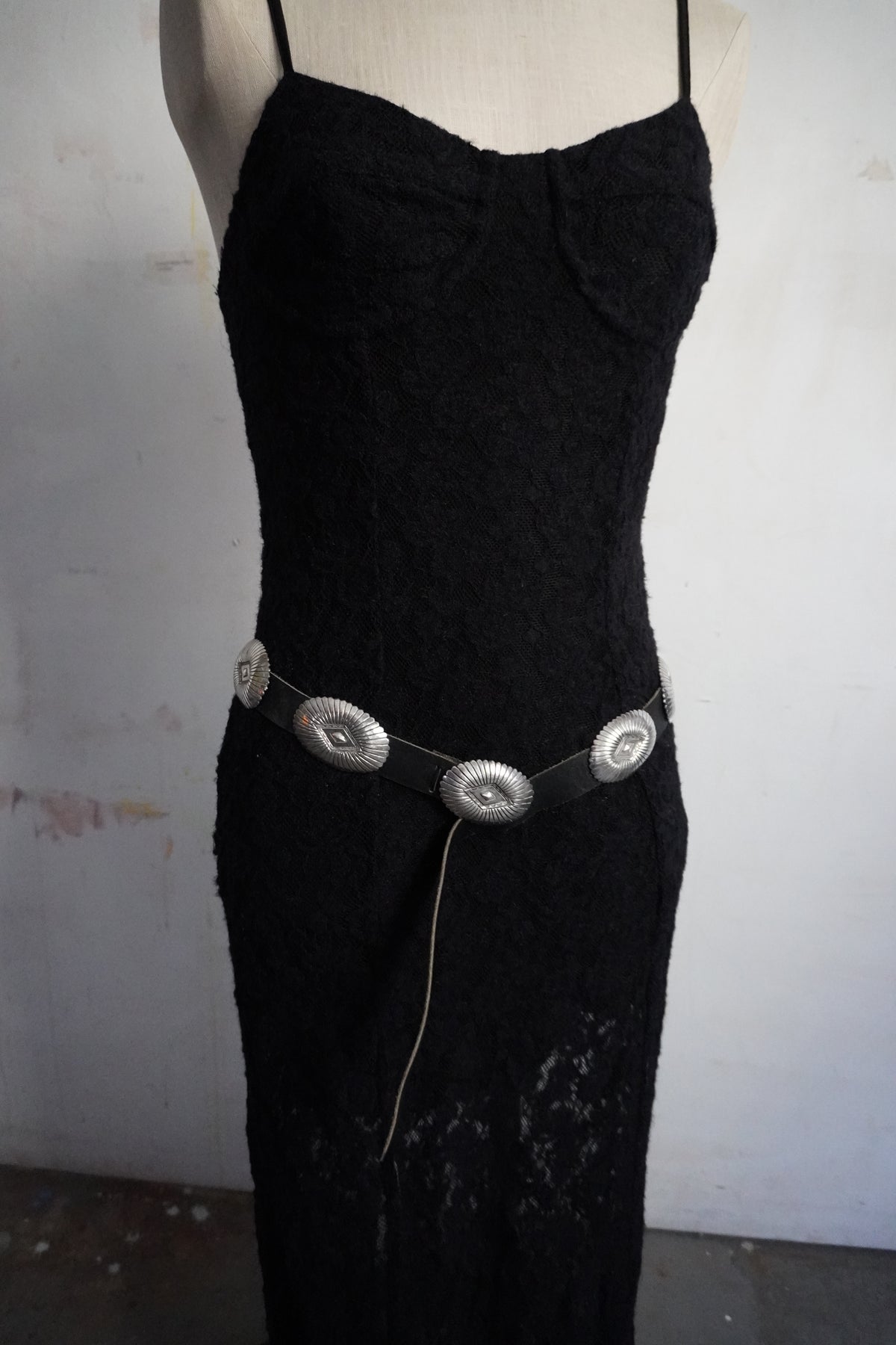 Jenny Blackgoat Signed Sterling Silver Stamped Concho Belt