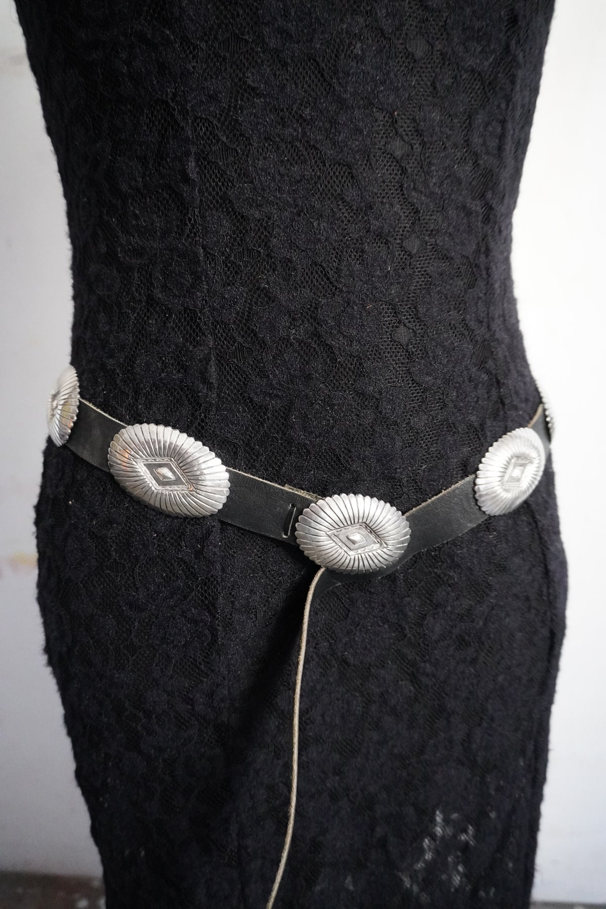 Jenny Blackgoat Signed Sterling Silver Stamped Concho Belt