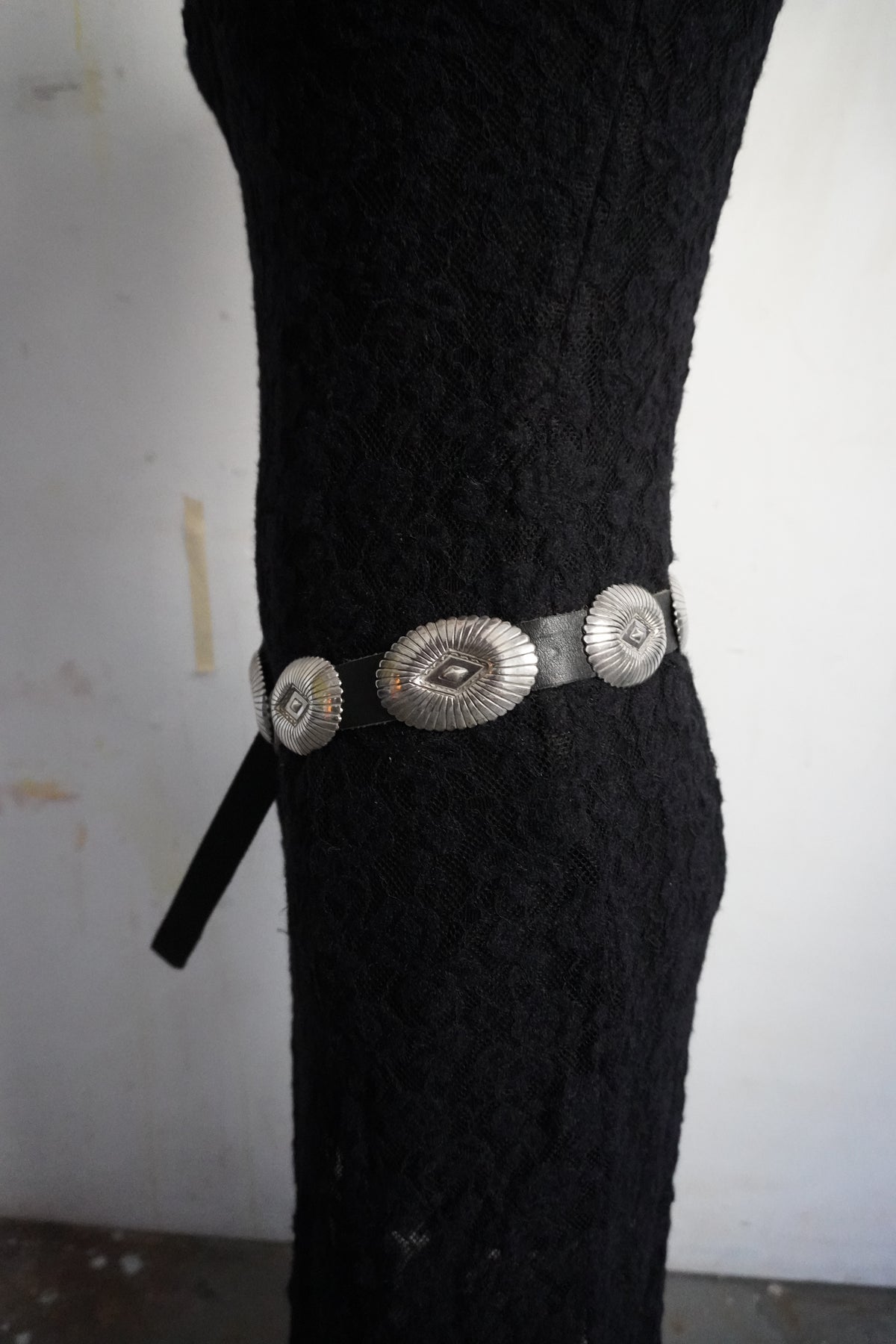 Jenny Blackgoat Signed Sterling Silver Stamped Concho Belt