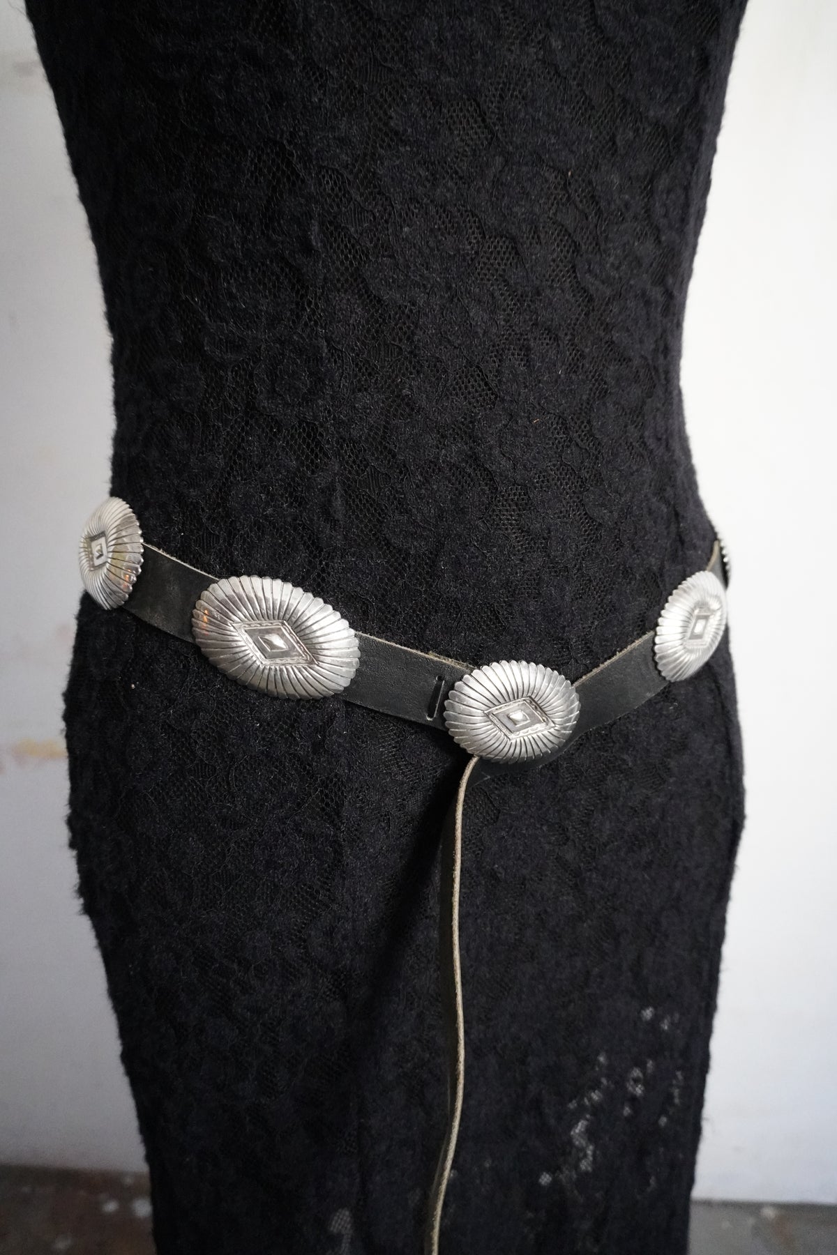 Jenny Blackgoat Signed Sterling Silver Stamped Concho Belt