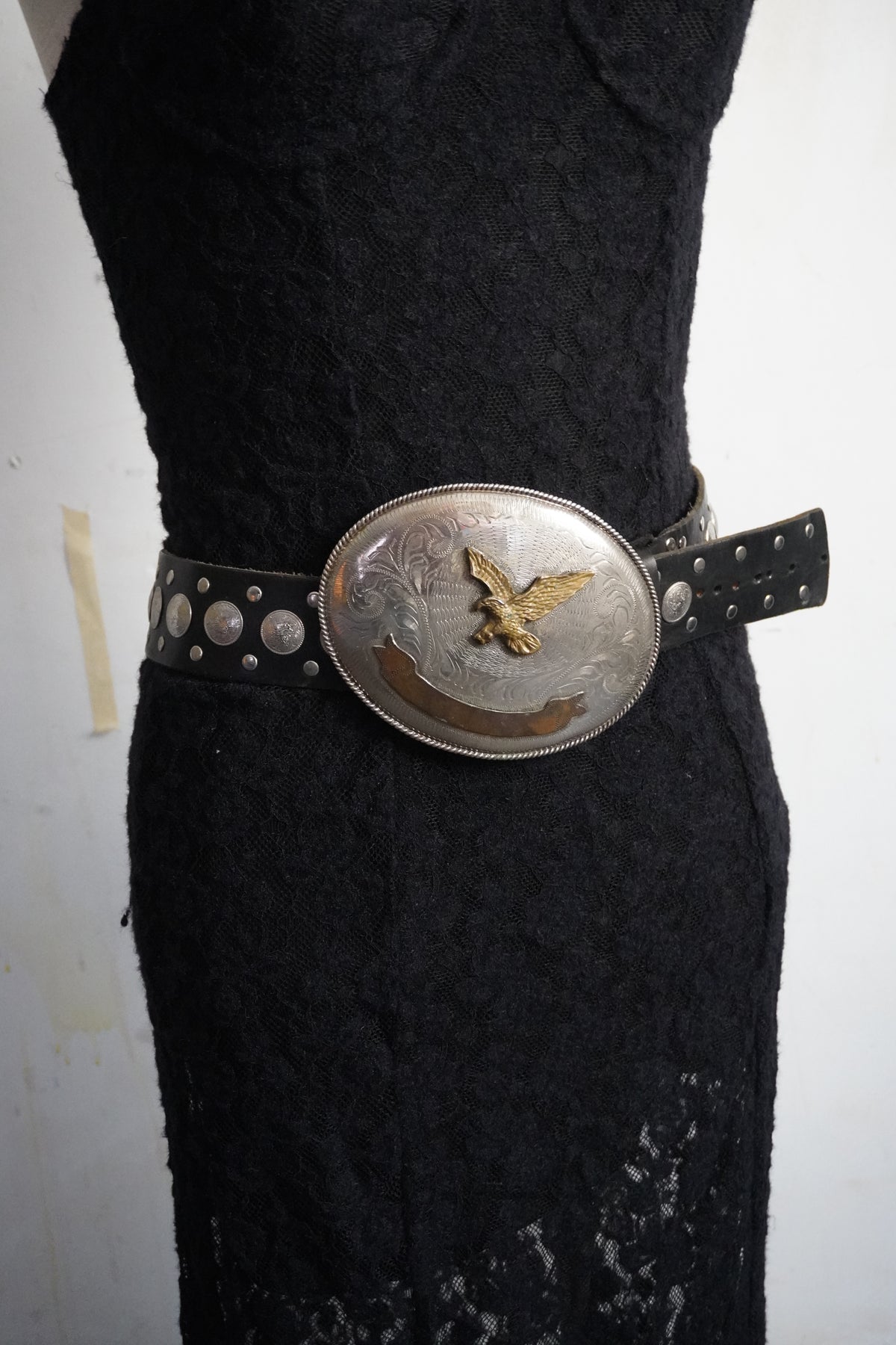 Giant 6 inch Flying Eagle Alpaca Silver Belt Buckle