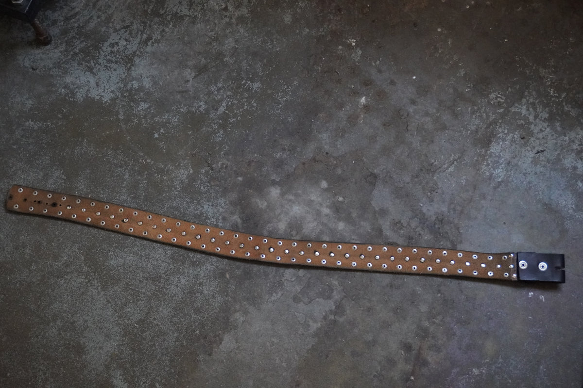 MENDED Small Concho Embellished Thick Black Belt Strap