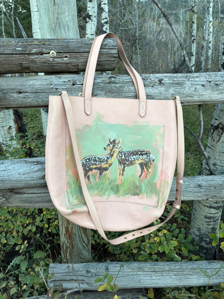Anna Douglas Smith Handpainted Vegtan Leather Tote Bag
