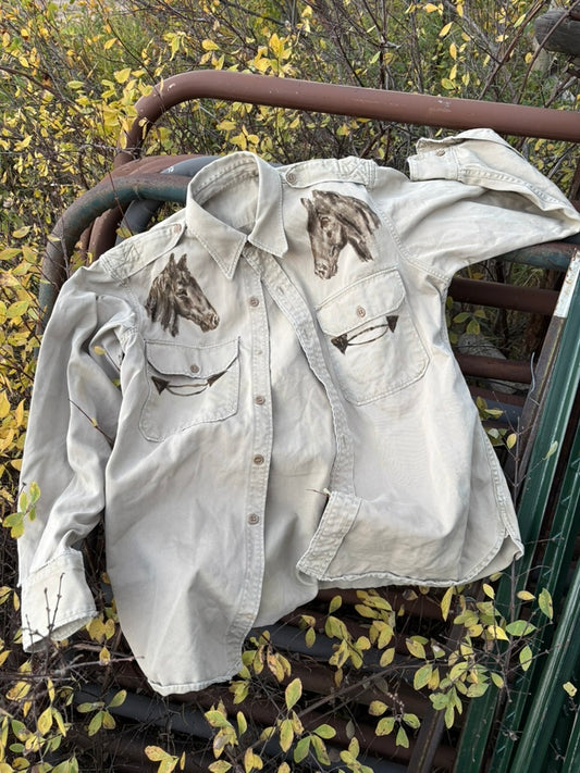 Anna Douglas Smith Handpainted Vintage Work Shirt