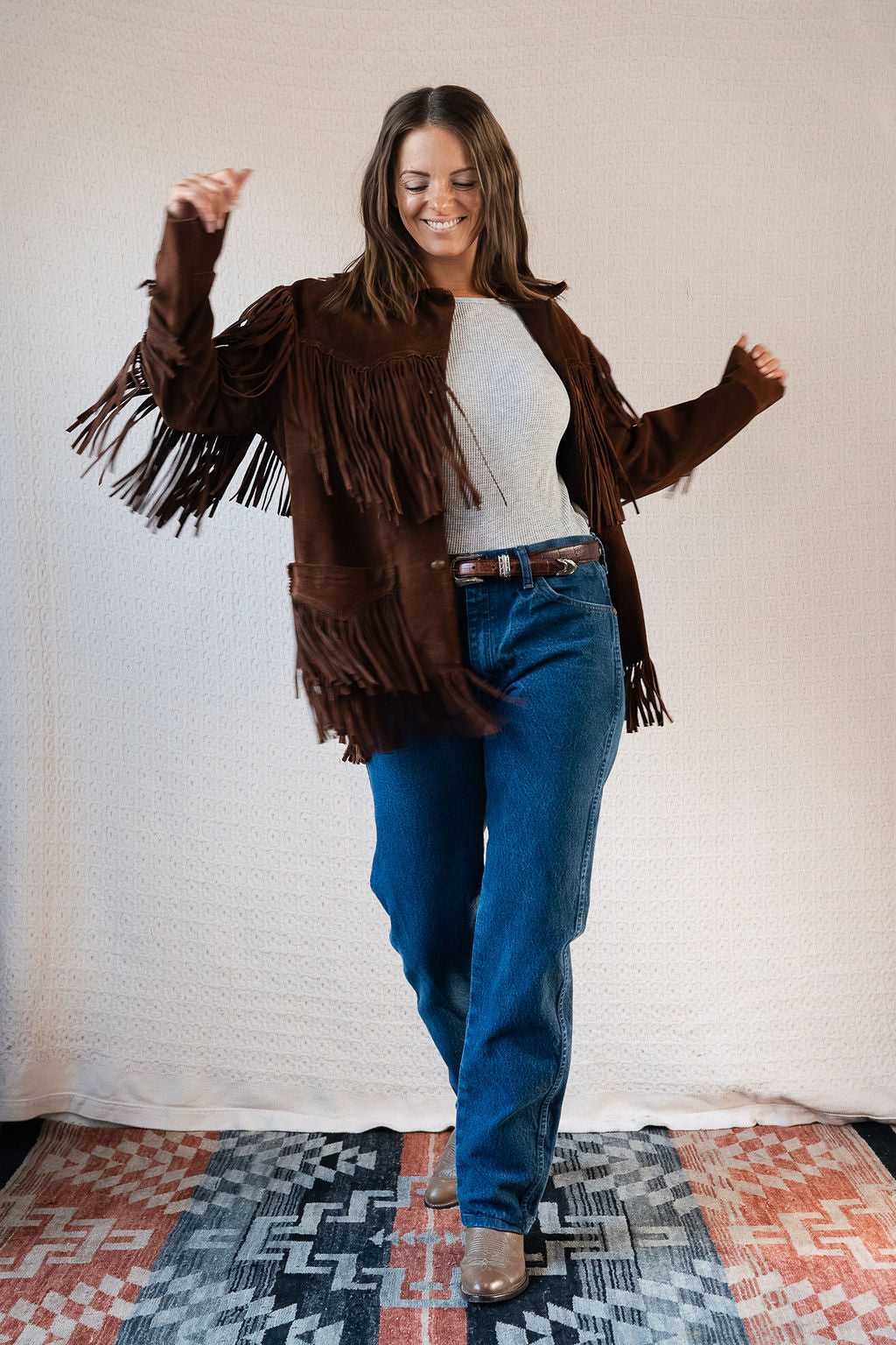 1970's Trego's Western Wear Chocolate Brown Classic Suede Fringe Jacket
