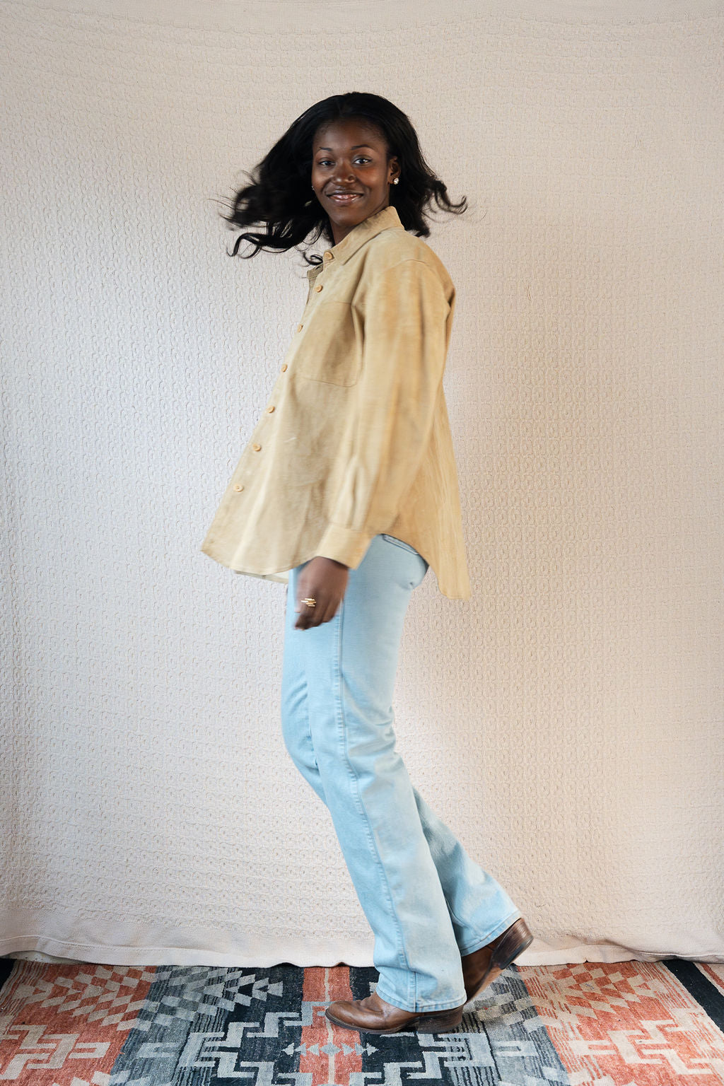 1990's Suede Button Down Shirt Jacket