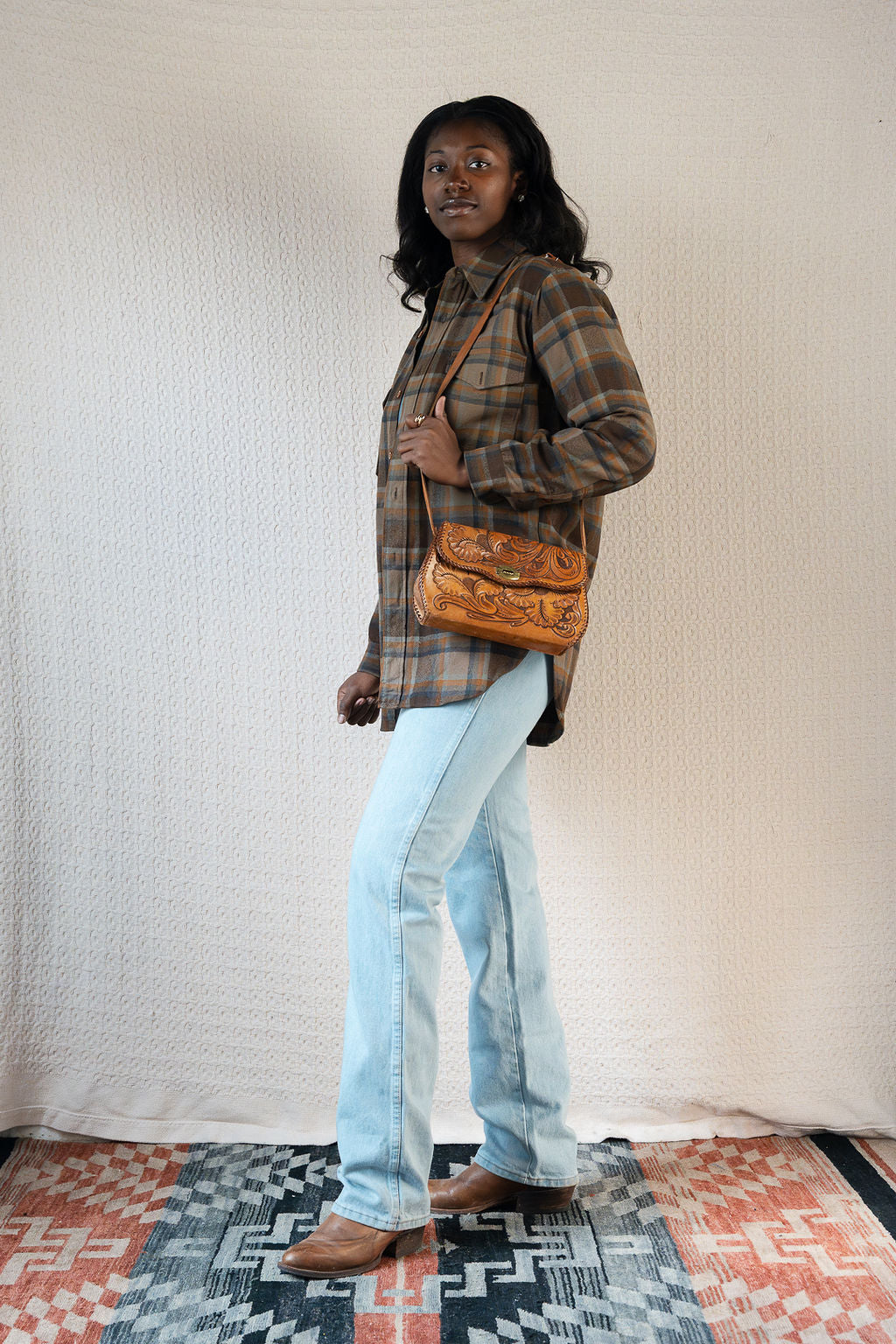 Pendleton Brown Plaid Wool Outdoorsman Button Down Shirt