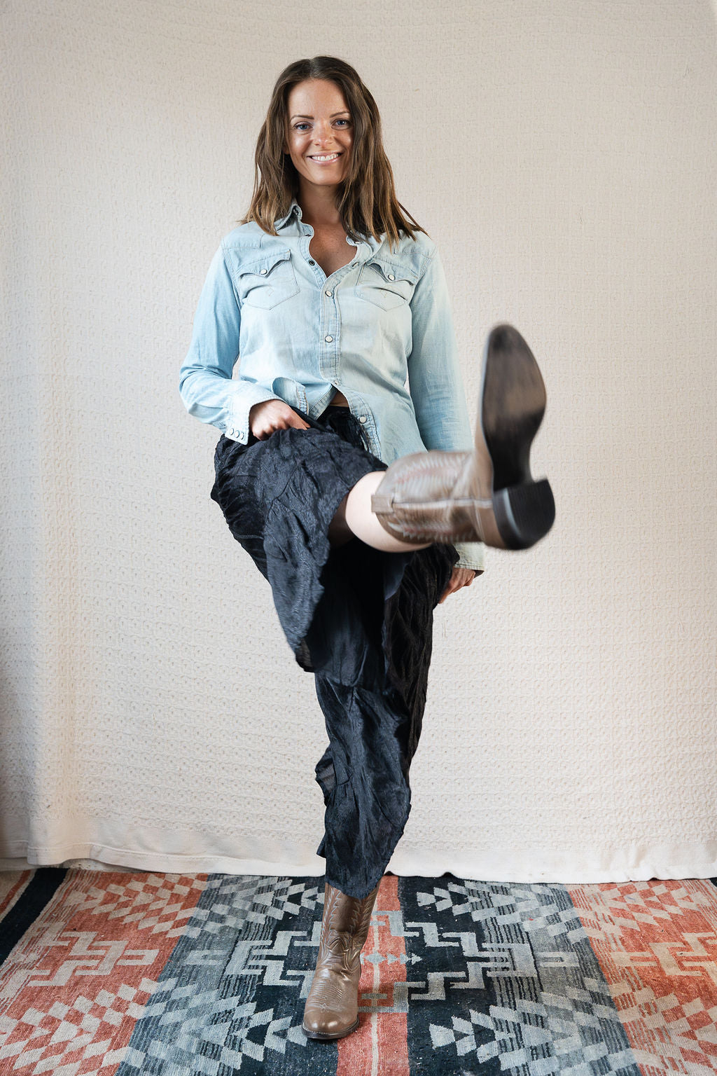 RRL Western Denim Pearl Snap