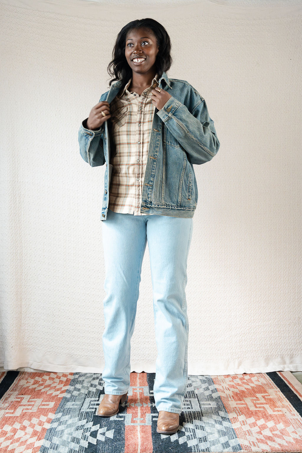 Oversized Denim Trucker Jacket by Steffano