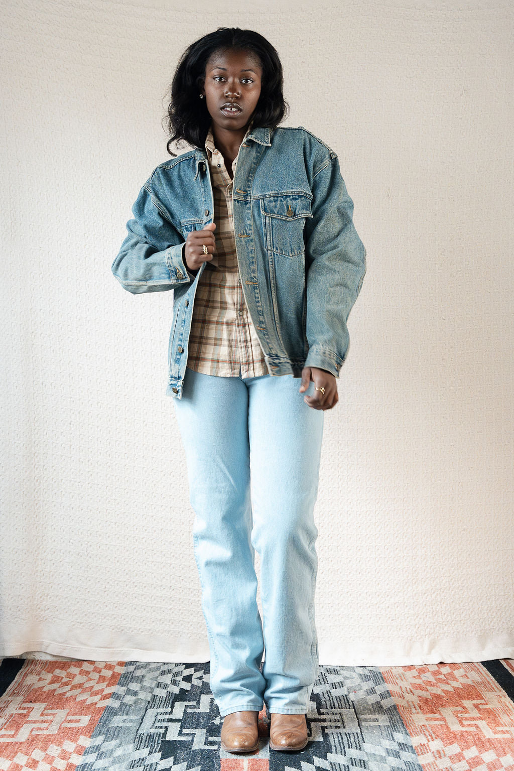 Oversized Denim Trucker Jacket by Steffano