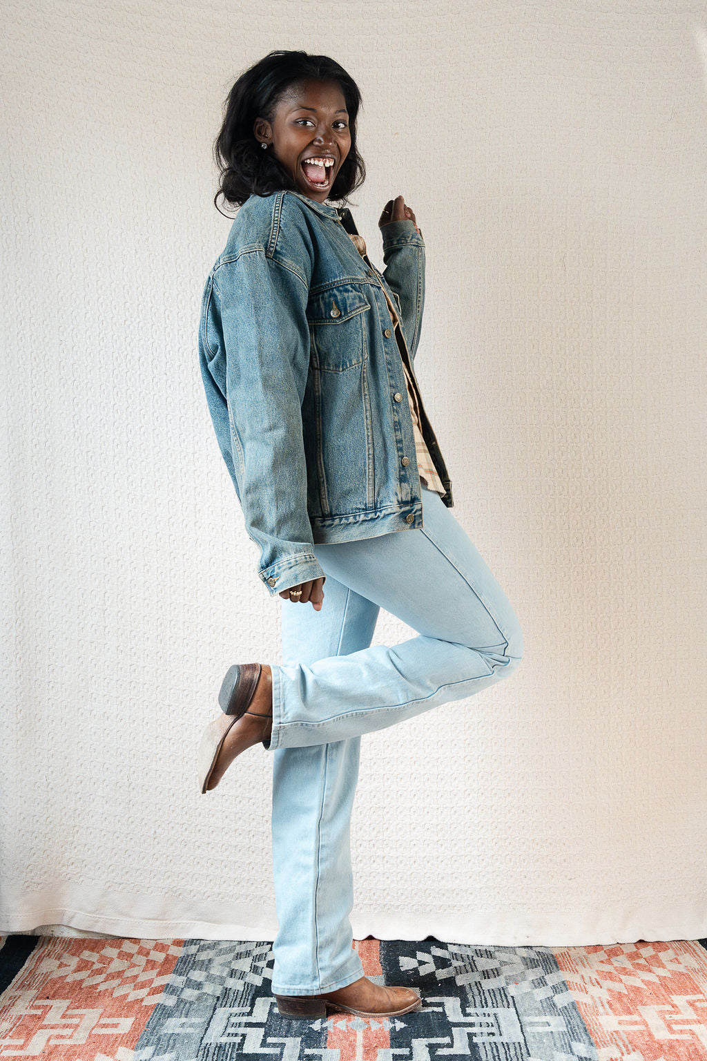 Oversized Denim Trucker Jacket by Steffano
