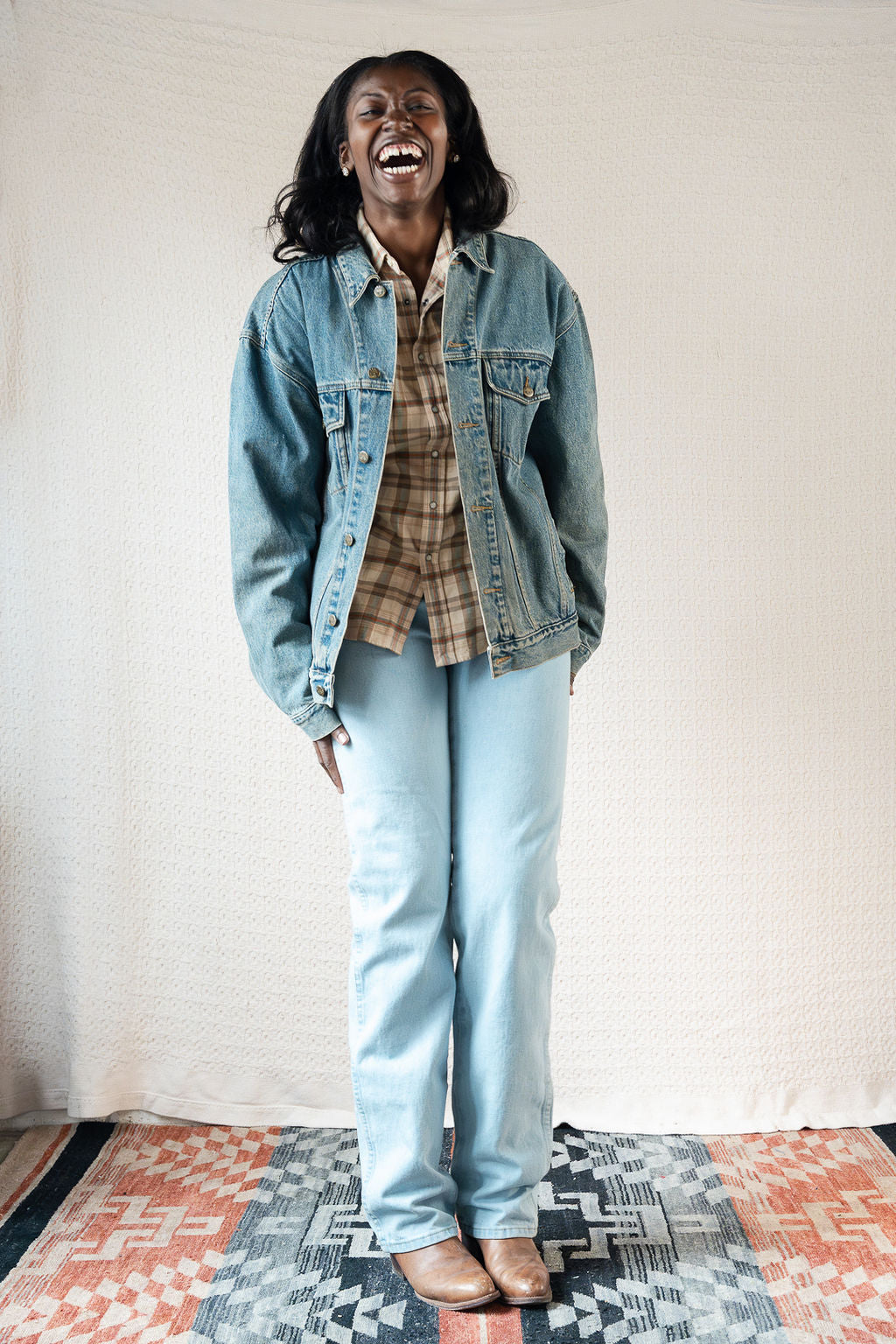 Oversized Denim Trucker Jacket by Steffano