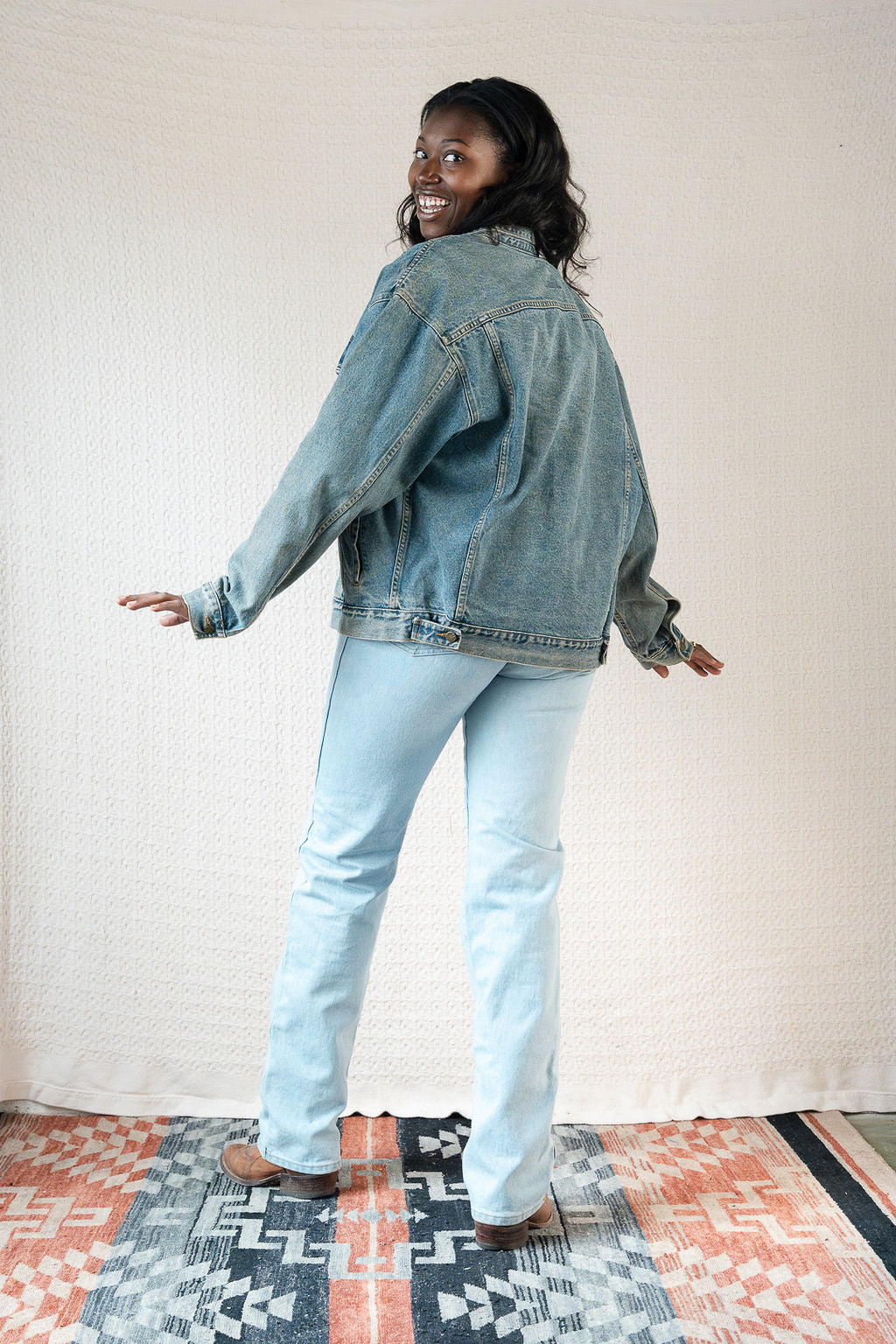 Oversized Denim Trucker Jacket by Steffano