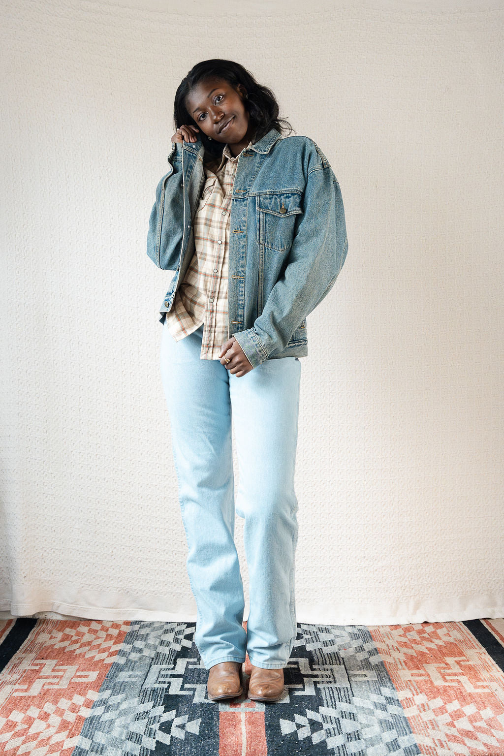 Oversized Denim Trucker Jacket by Steffano
