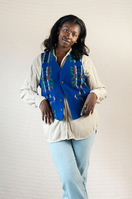 Pendleton High Grade Print Wool Vest