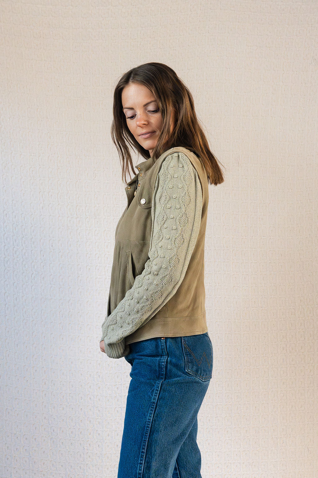 St. John Sport Suede & Knit Combo Jacket