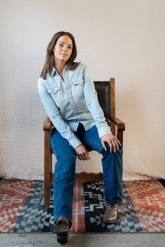 RRL Western Denim Pearl Snap