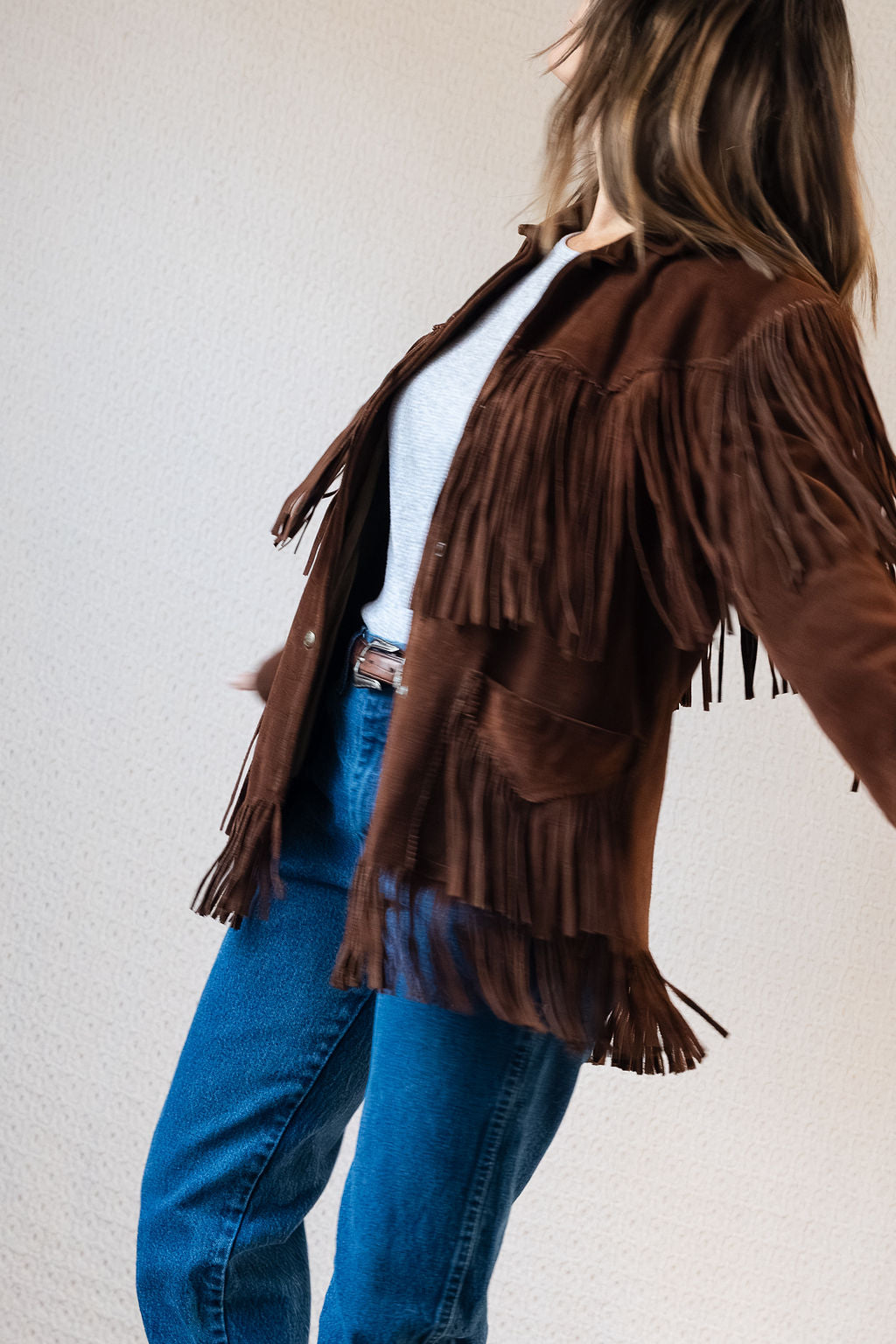 1970's Trego's Western Wear Chocolate Brown Classic Suede Fringe Jacket