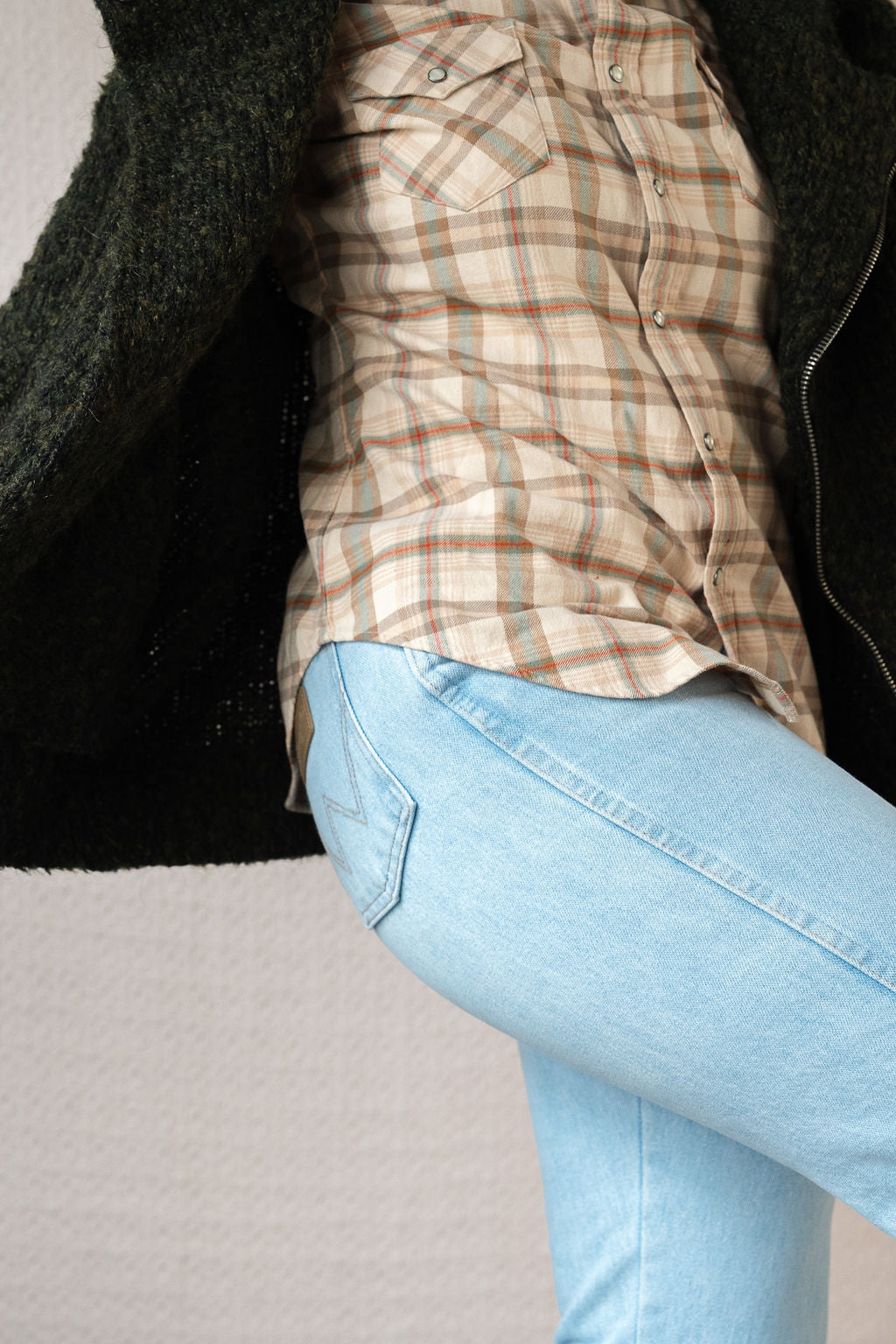 Isabel Marant Etoile Green Wool Moto Sweater Jacket