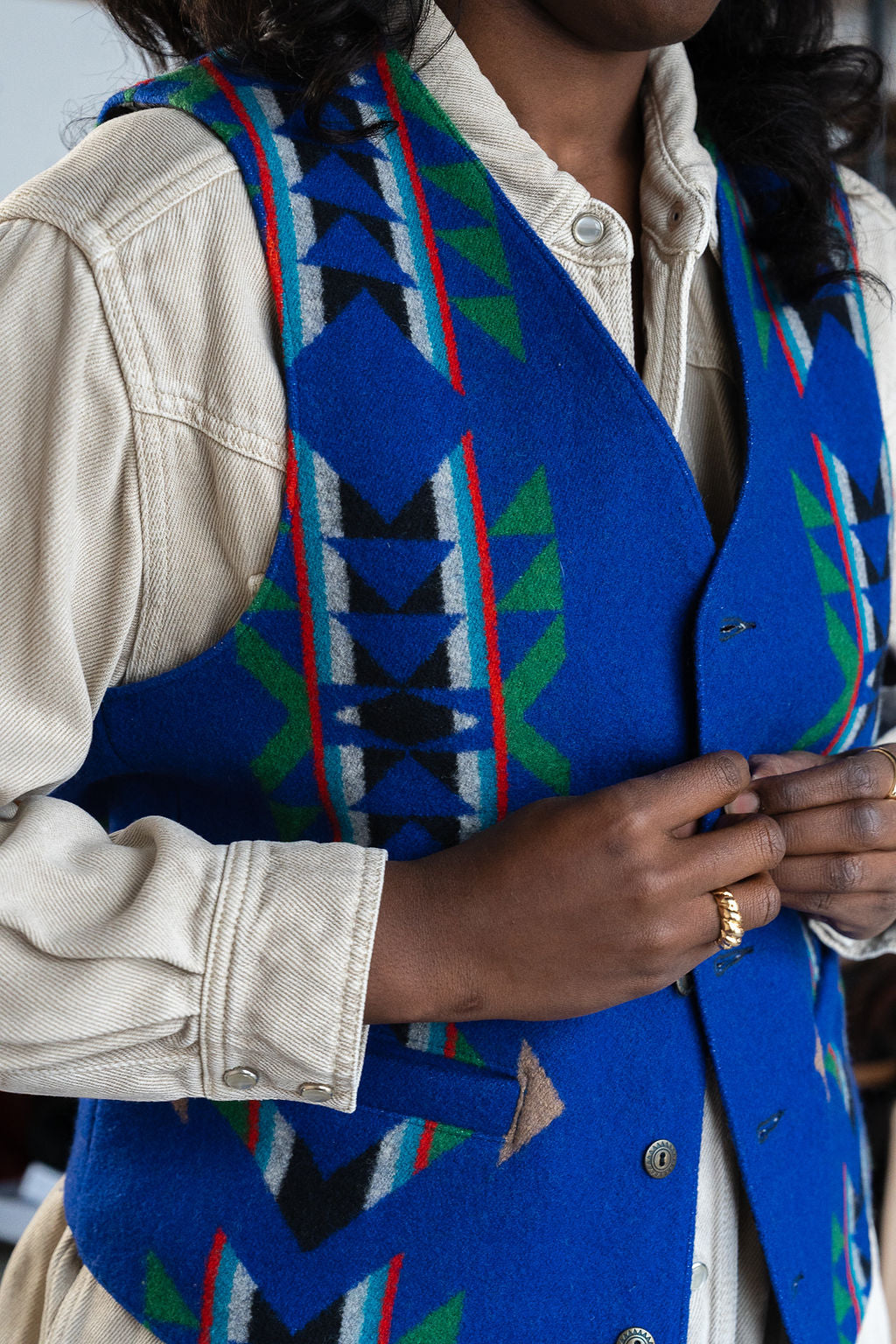 Pendleton High Grade Print Wool Vest