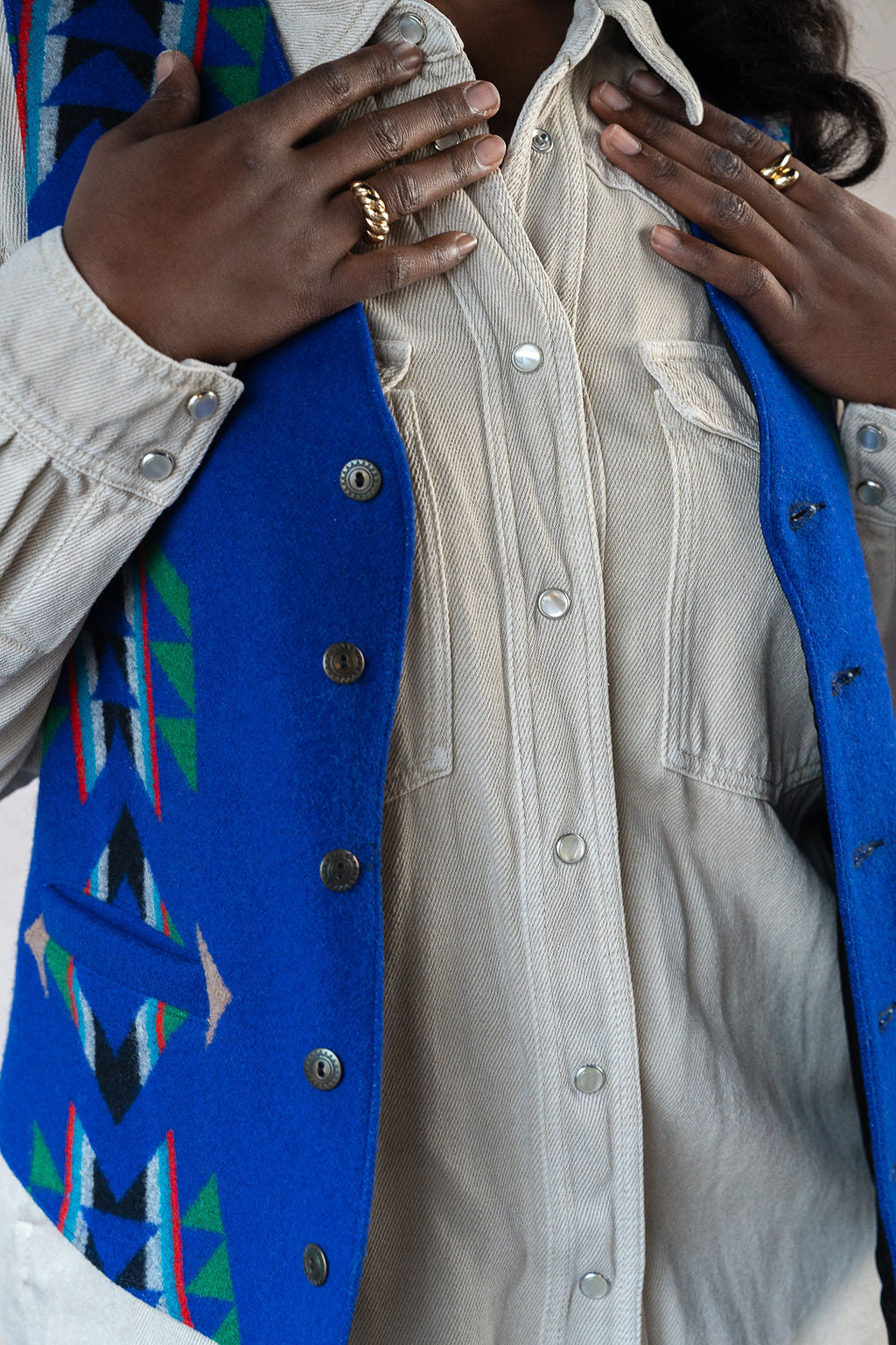 Pendleton High Grade Print Wool Vest