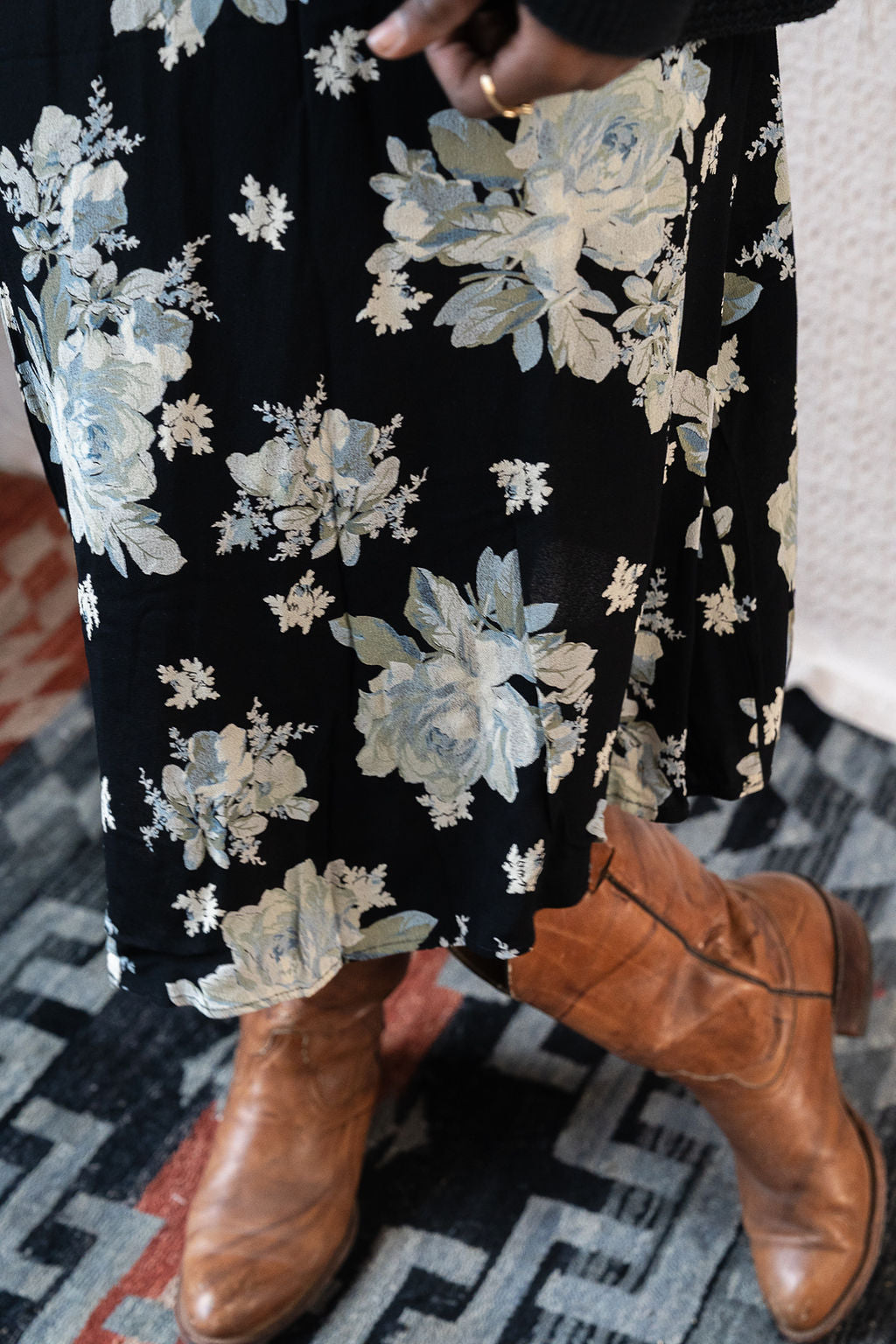 Decades Moody Floral Flowy Skirt