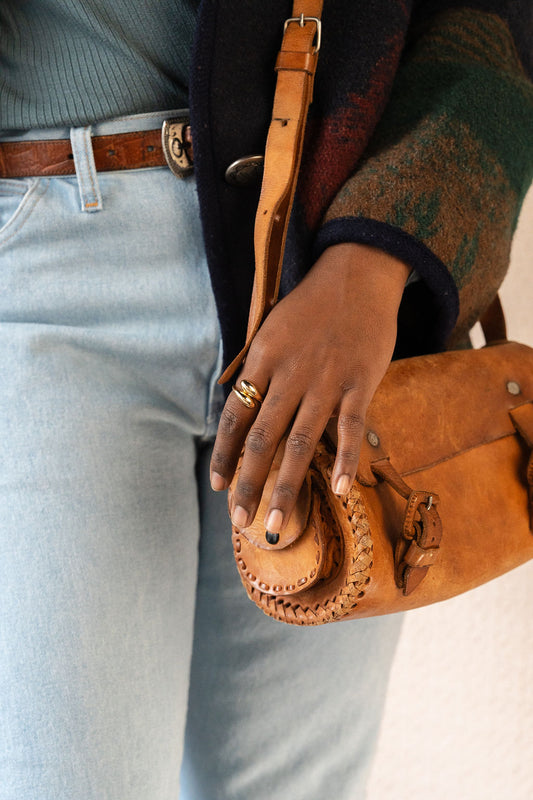 Leather Moto Pouch Bag