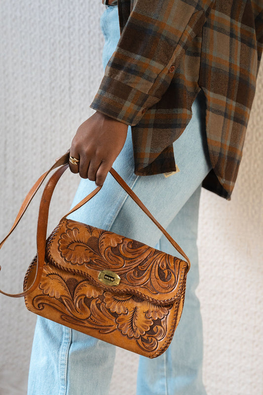 Classic Tooled Crossbody Bag