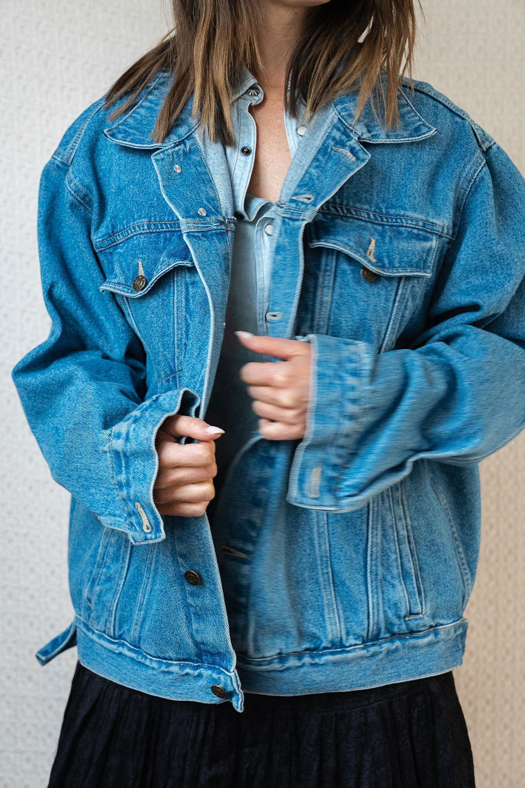 Oversized Sandy River Classic Denim Trucker Jacket