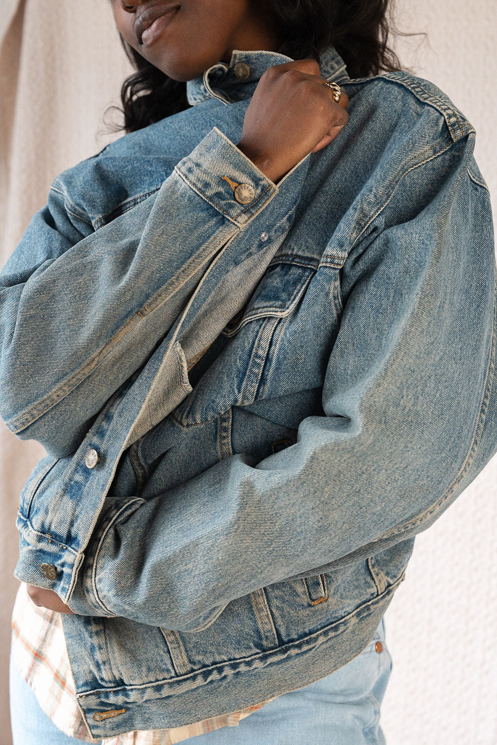 Oversized Denim Trucker Jacket by Steffano