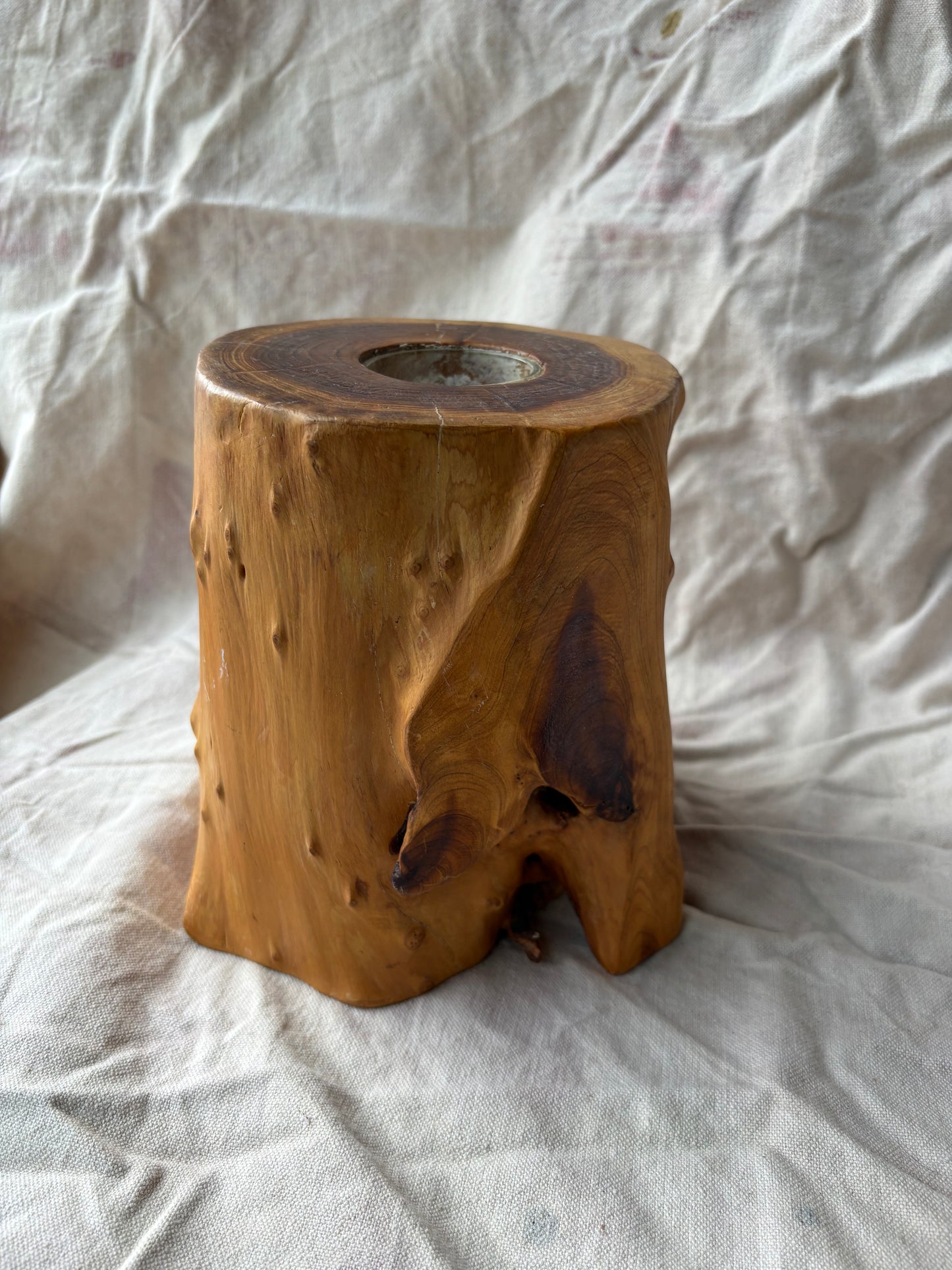 Wood Log Candle Holder