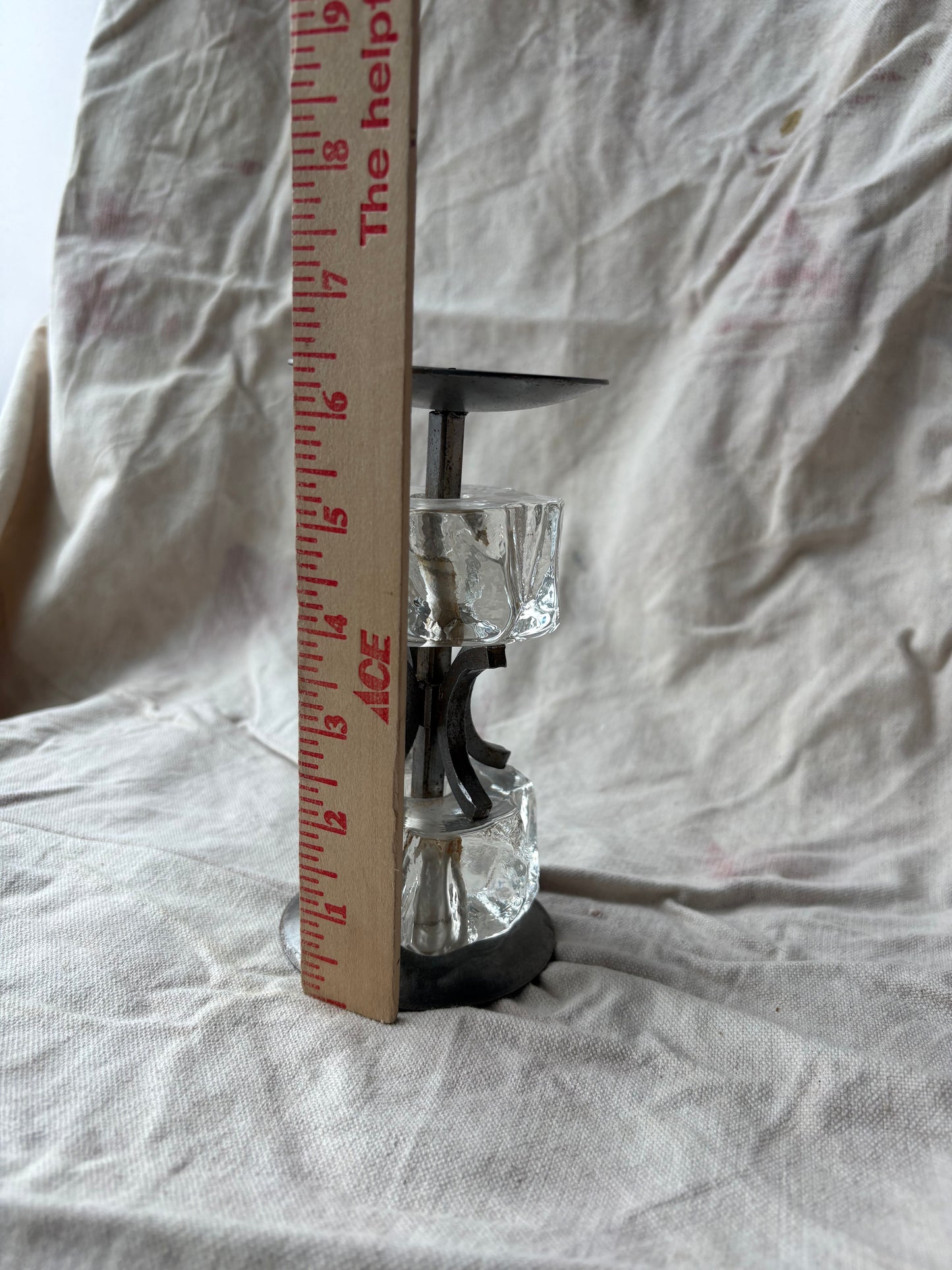Single Bostrom Pressed Glass Candle Holder