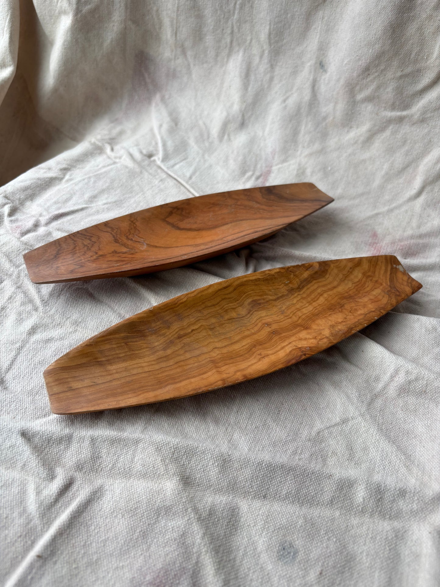 Set of 2 Wood Incense Trays