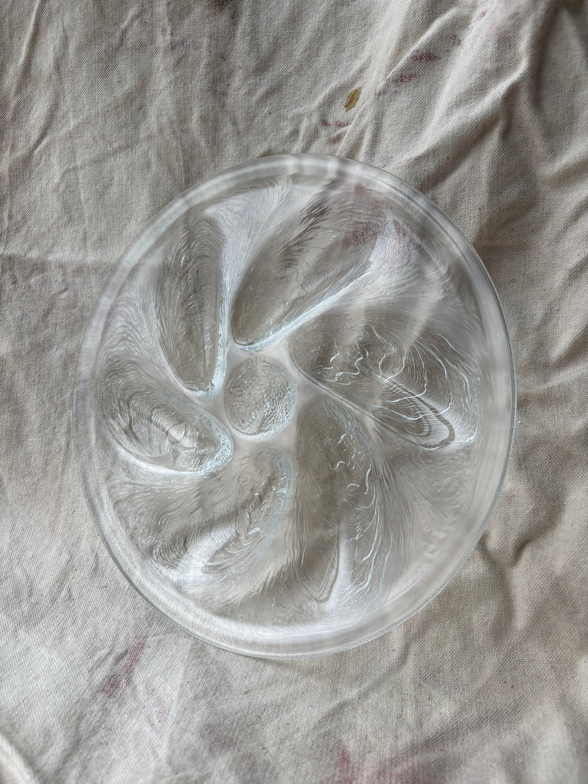 Pressed Glass Oyster Plate
