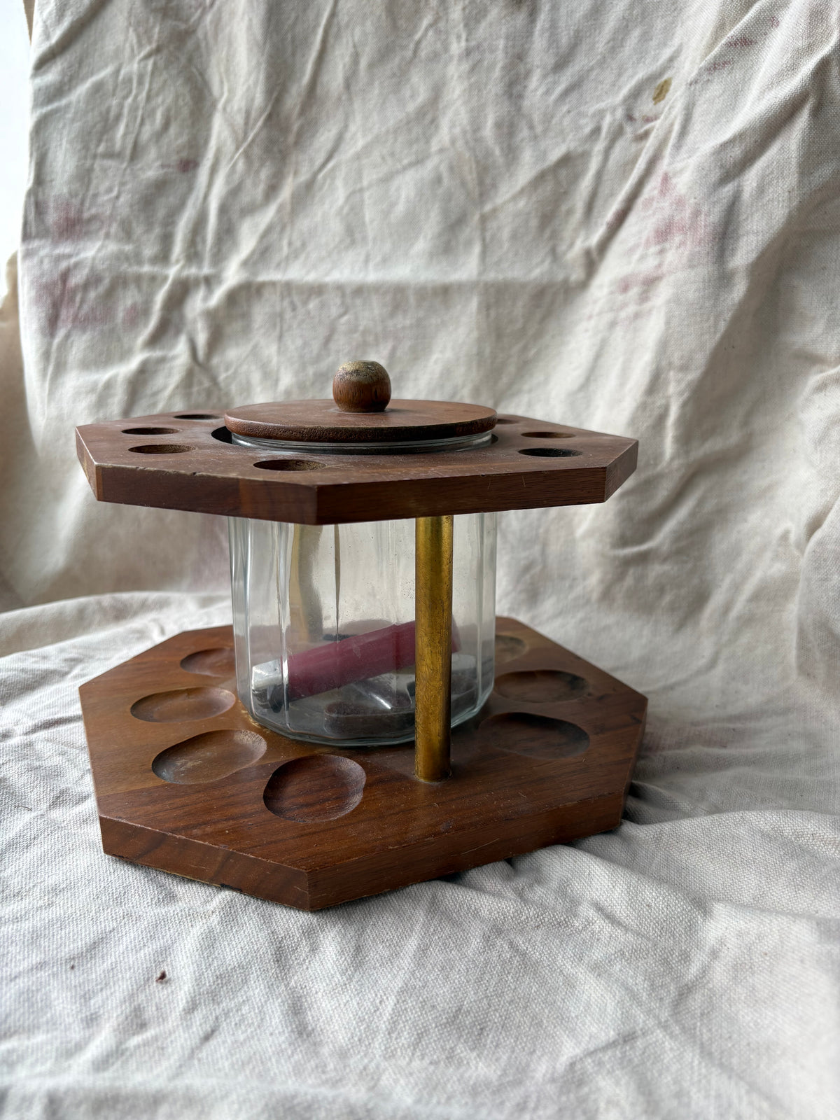 Pipe Holder w/Glass Jar