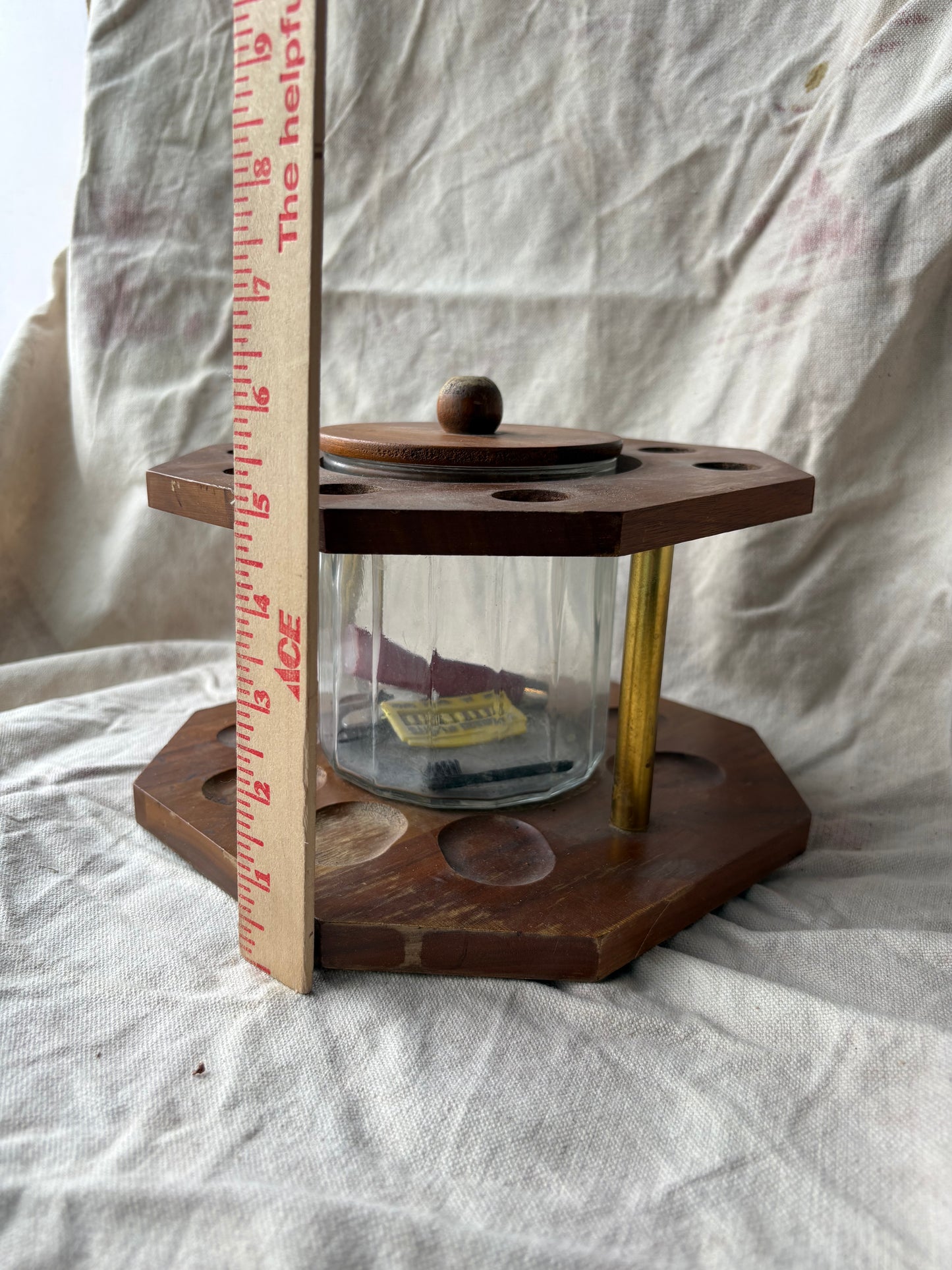 Pipe Holder w/Glass Jar