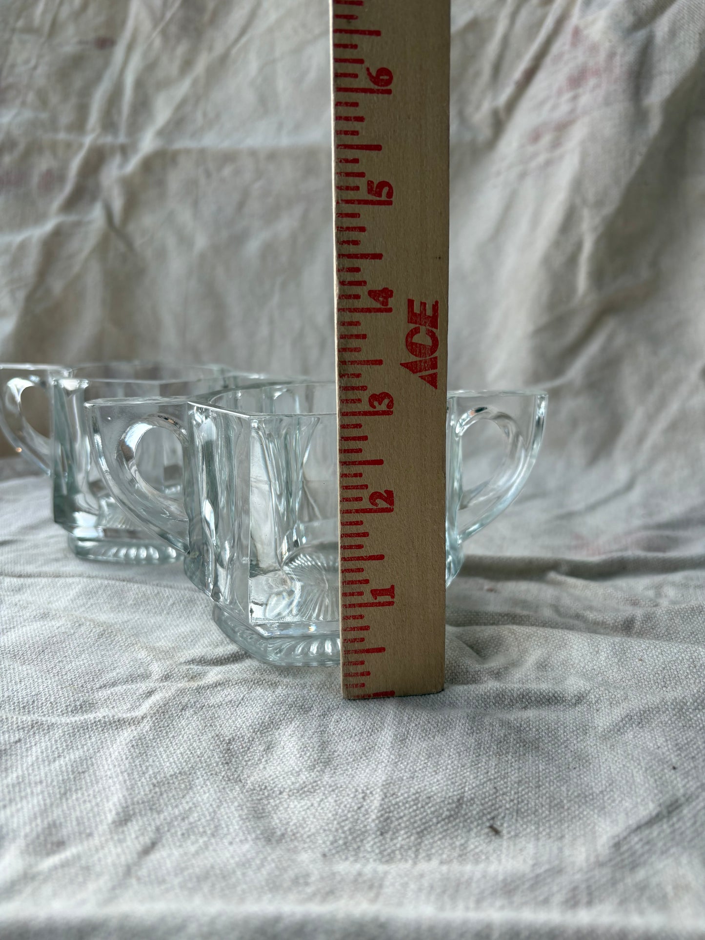 Set of 2 Pressed Glass Condiment Dishes