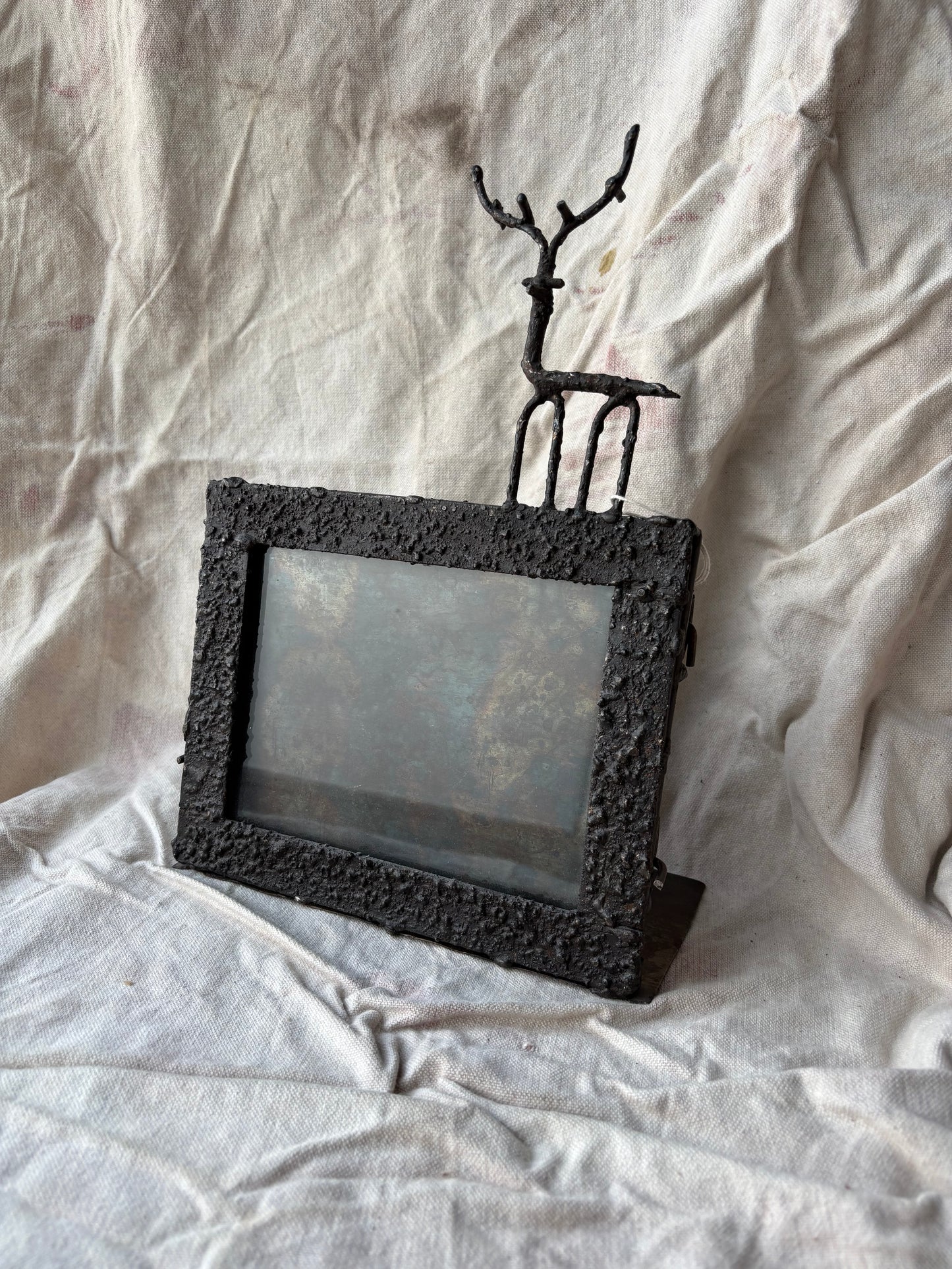Welded Folk Art Metal Picture Frame